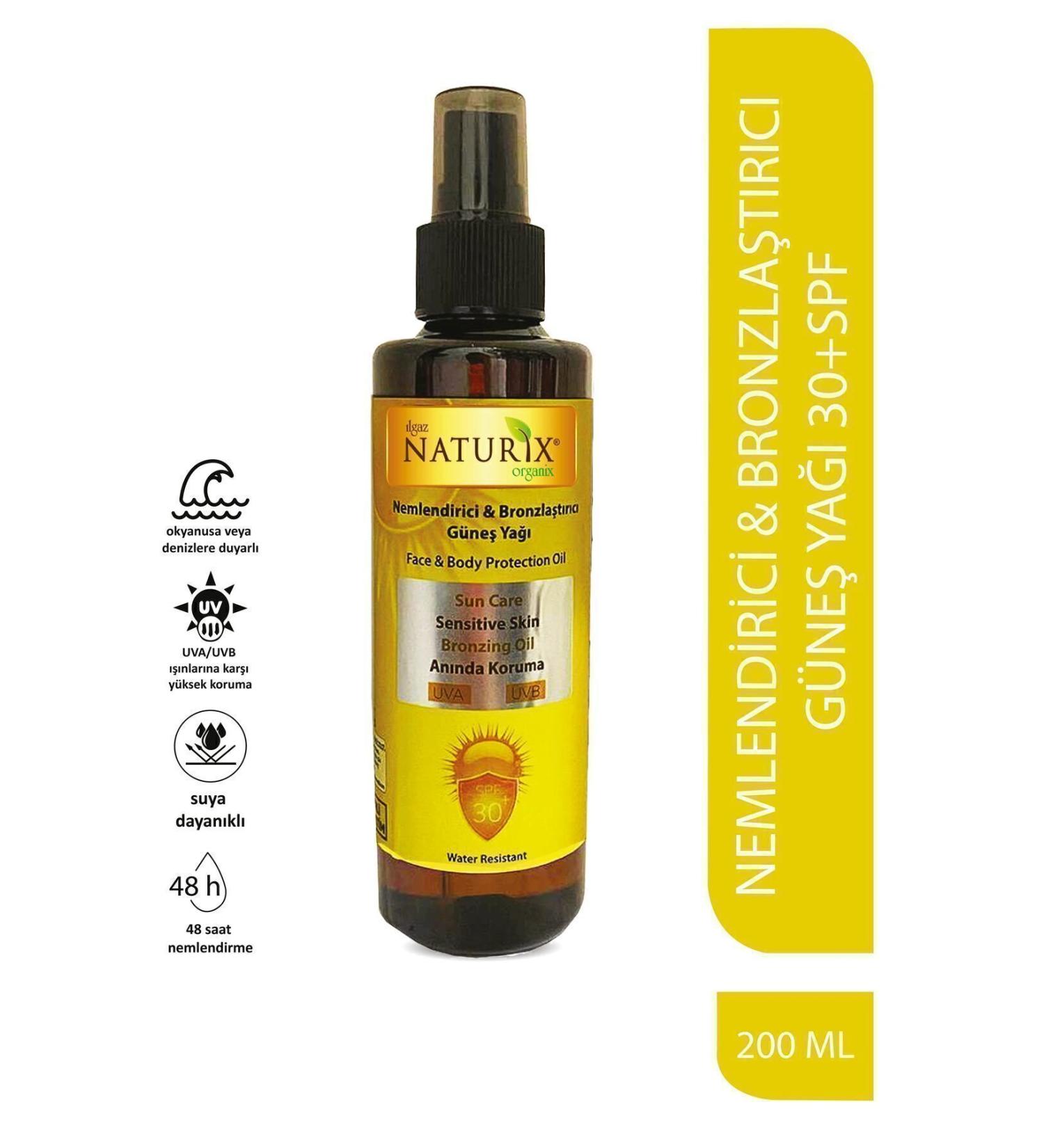 Naturix High Factor Tanning Oil Spf 30 Moisturizing Sun Oil for Sensitive Skin with Orange Oil - Buy Online on GoSupps.com