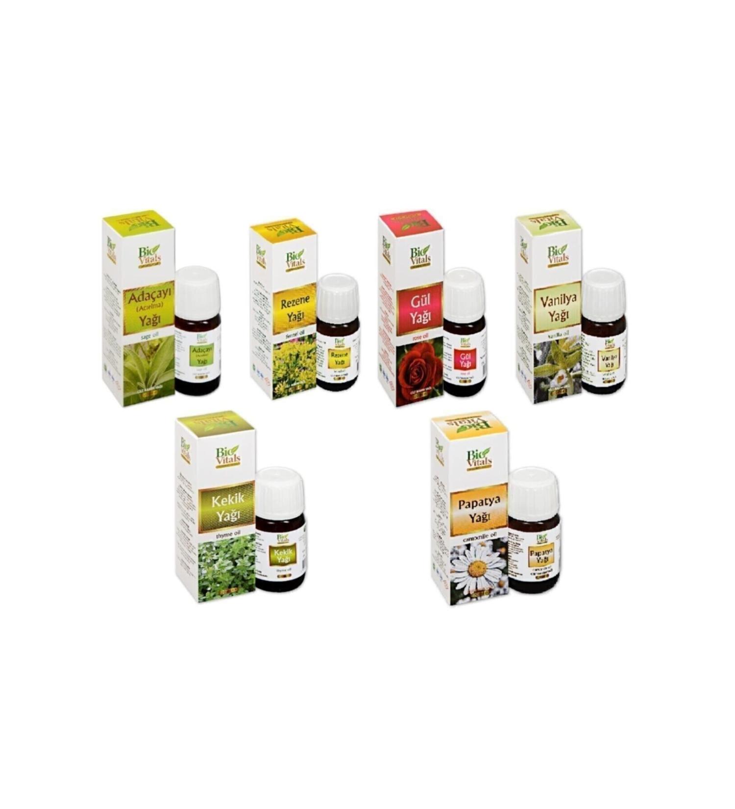 Bio Vitals Sage + Fennel + Rose + Vanilla + Thyme + Chamomile Aromatic Massage Skin Care Oil Set 20 Ml