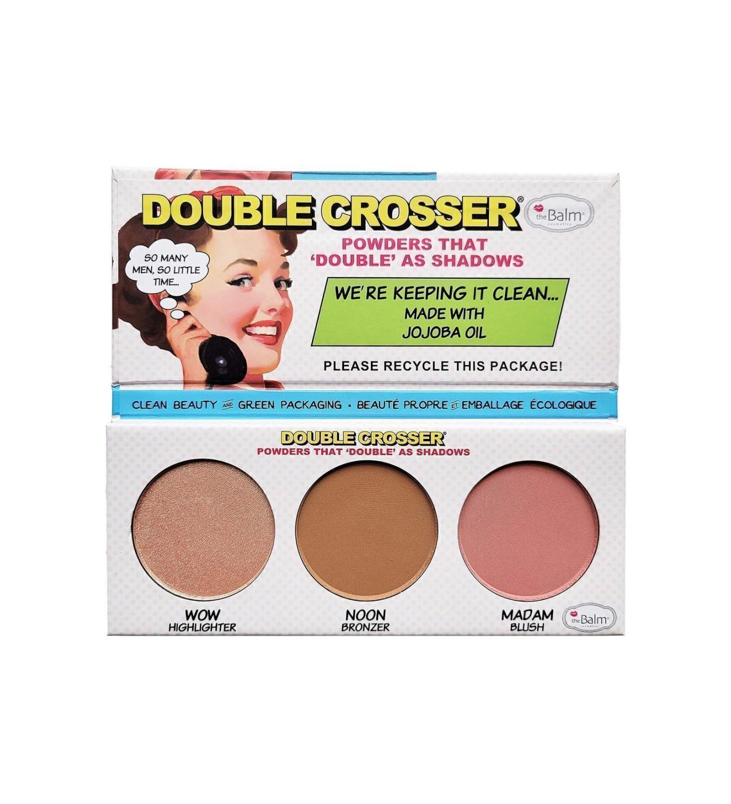 the balm double crosser golden highlighter neutral matte bronzer and pink mauve blush - Buy Online on GoSupps.com