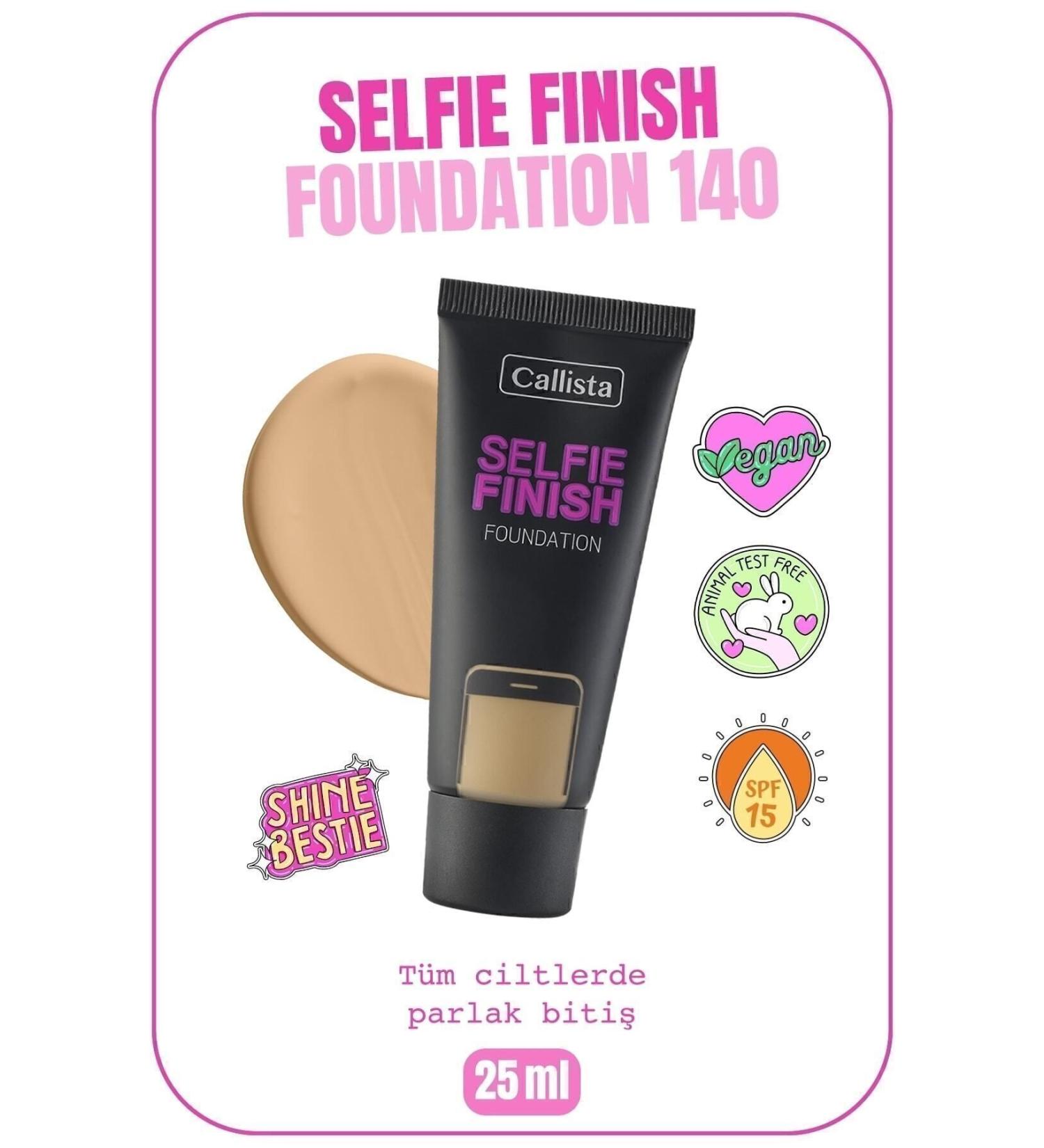 Callista Selfie Finish Spf 15 Shiny Finish Foundation - 140 Honey Beige - Medium Beige - Buy Online on GoSupps.com
