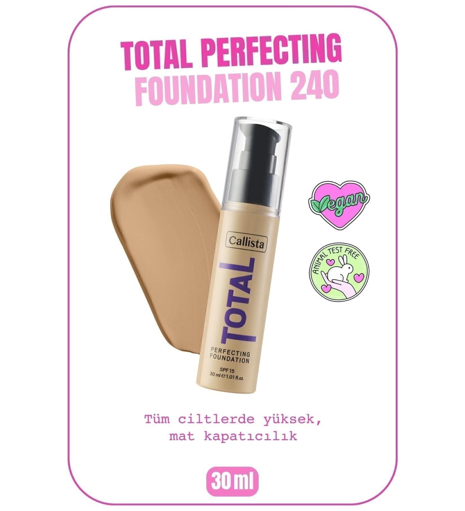Callista Total Perfecting Spf 15 Intensive Coverage Matte Finish Foundation - 240 Honey Beige - Medium Beige - Buy Online on GoSupps.com