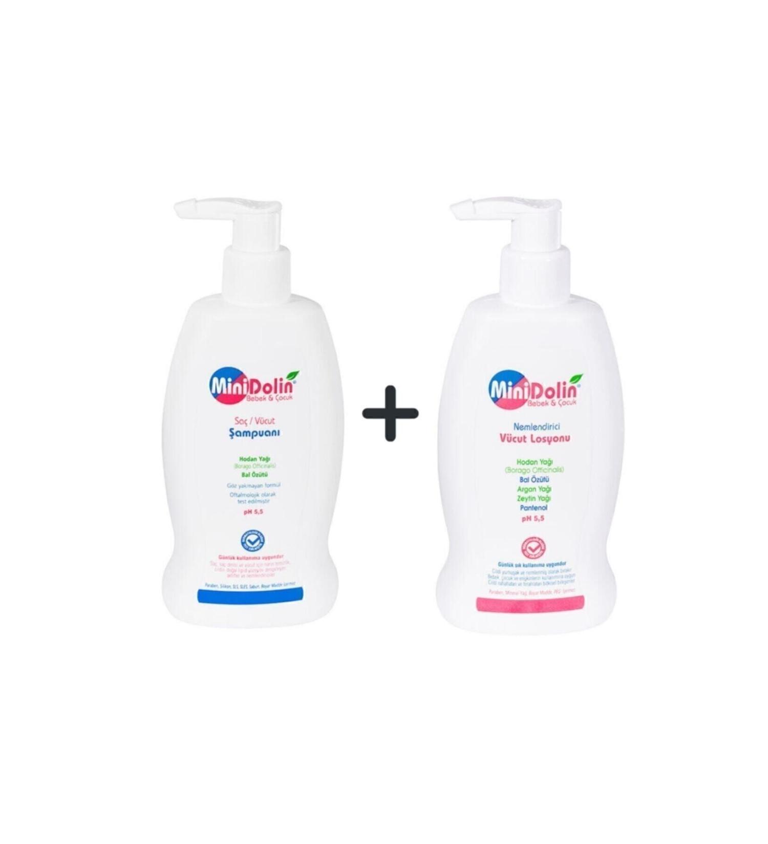Dermadolin Minidolin Baby & Child Hair and Body Shampoo 250 Ml + Body Lotion 250 Ml - Buy Online on GoSupps.com