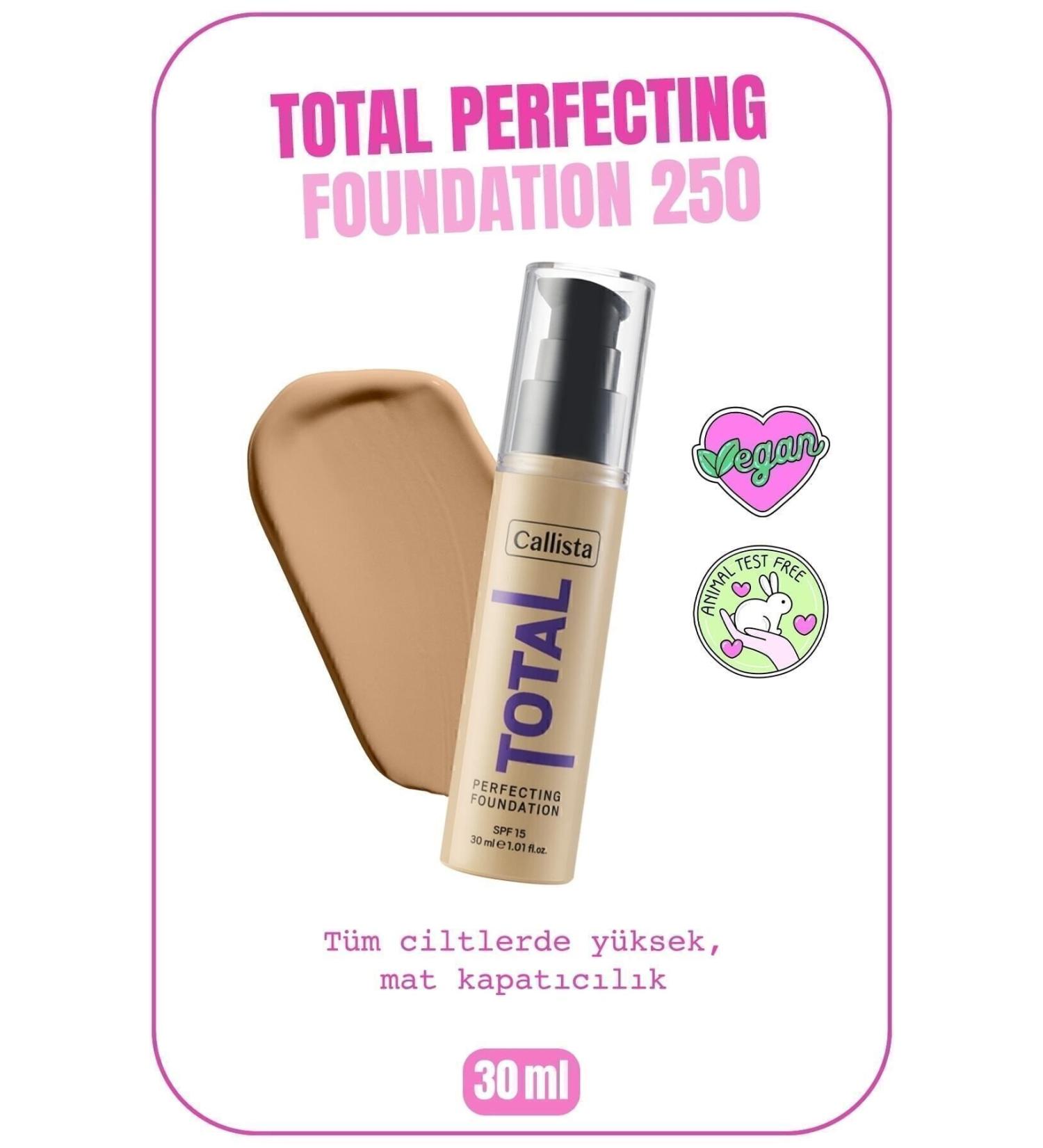 Callista Total Perfecting Spf 15 Intensive Coverage Matte Finish Foundation - 250 Sand - Dark Beige - Buy Online on GoSupps.com