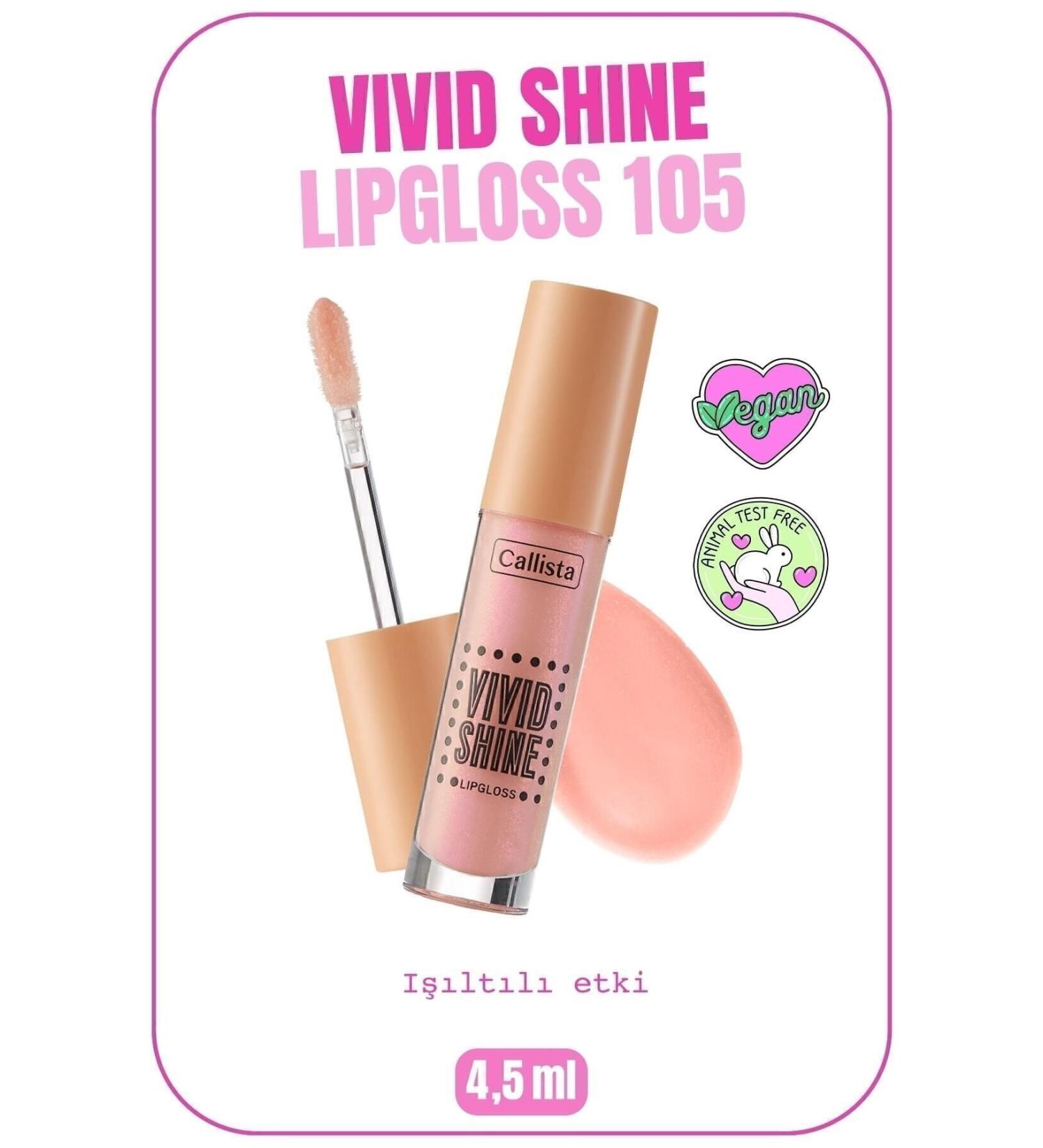 Callista Vivid Shine Lipgloss Moisturizing Shiny Lip Gloss - 105 Sugar Baby - Pink - Buy Online on GoSupps.com