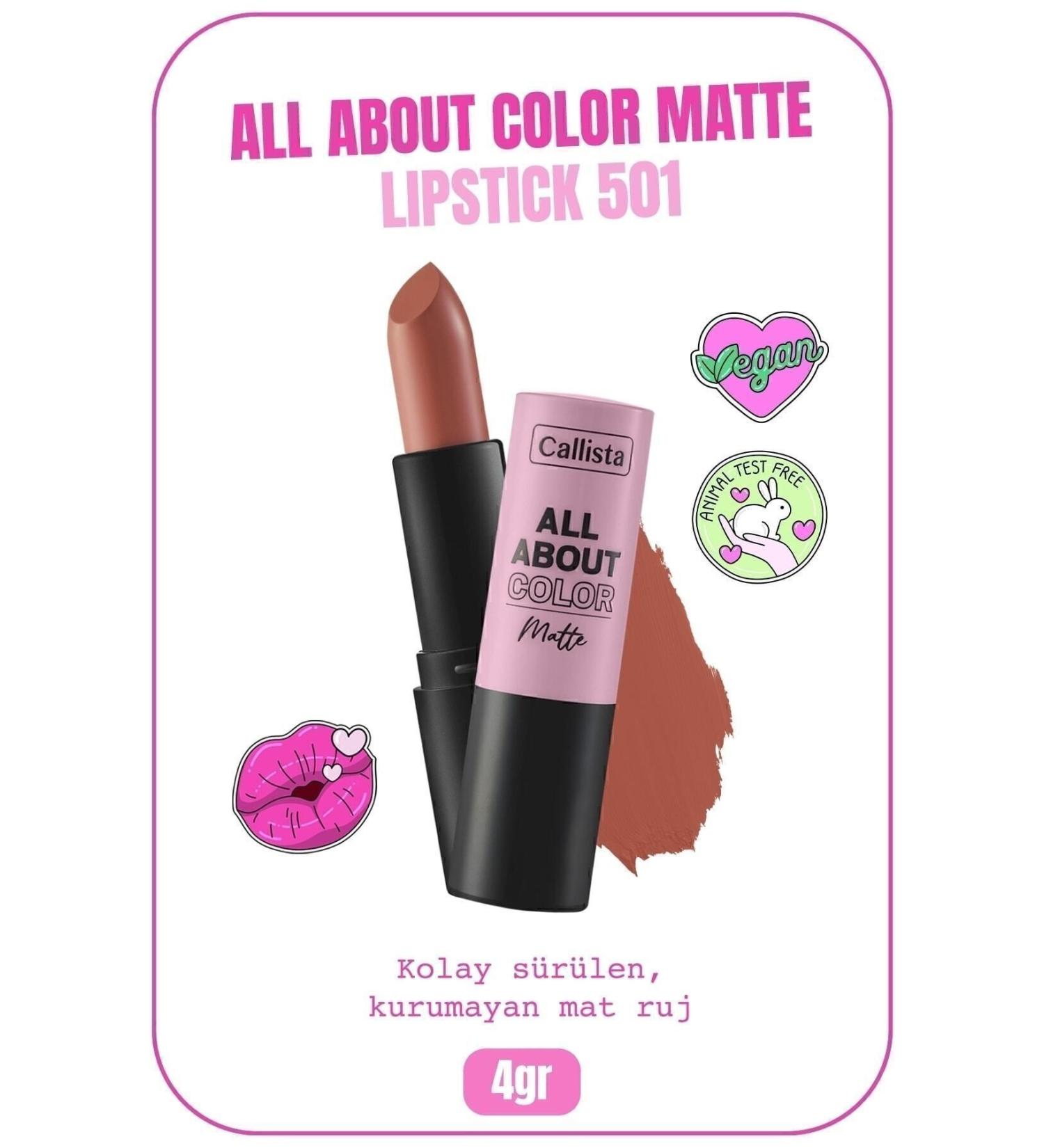 Callista All About Color Matte Lipstick Moisturizing Matte Lipstick - 501 Our Juliet - Nude - Buy Online on GoSupps.com