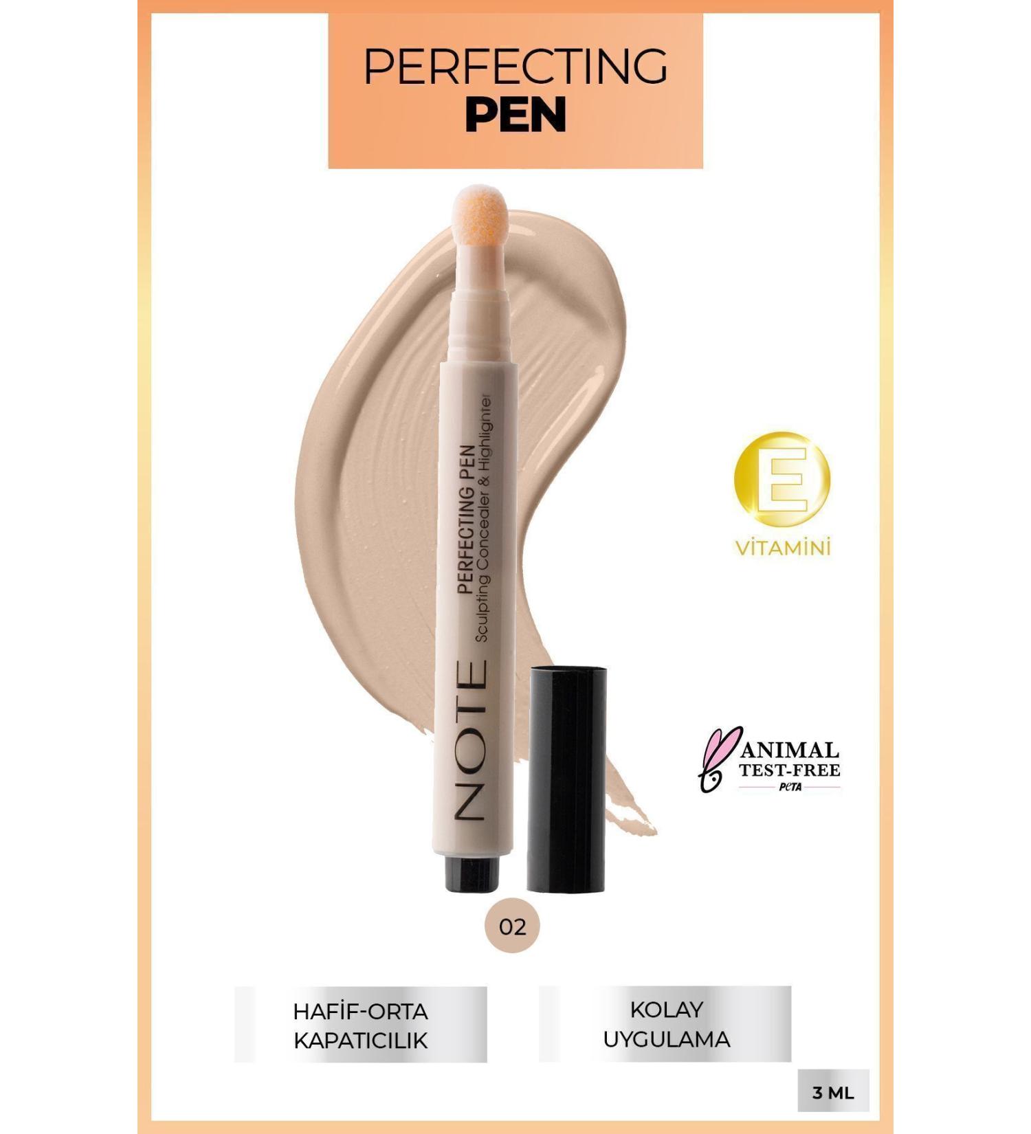 Note Cosmetics Perfecting Pen Brightening Effect Under Eye Concealer - 02 Warm Rose - Buy Online on GoSupps.com