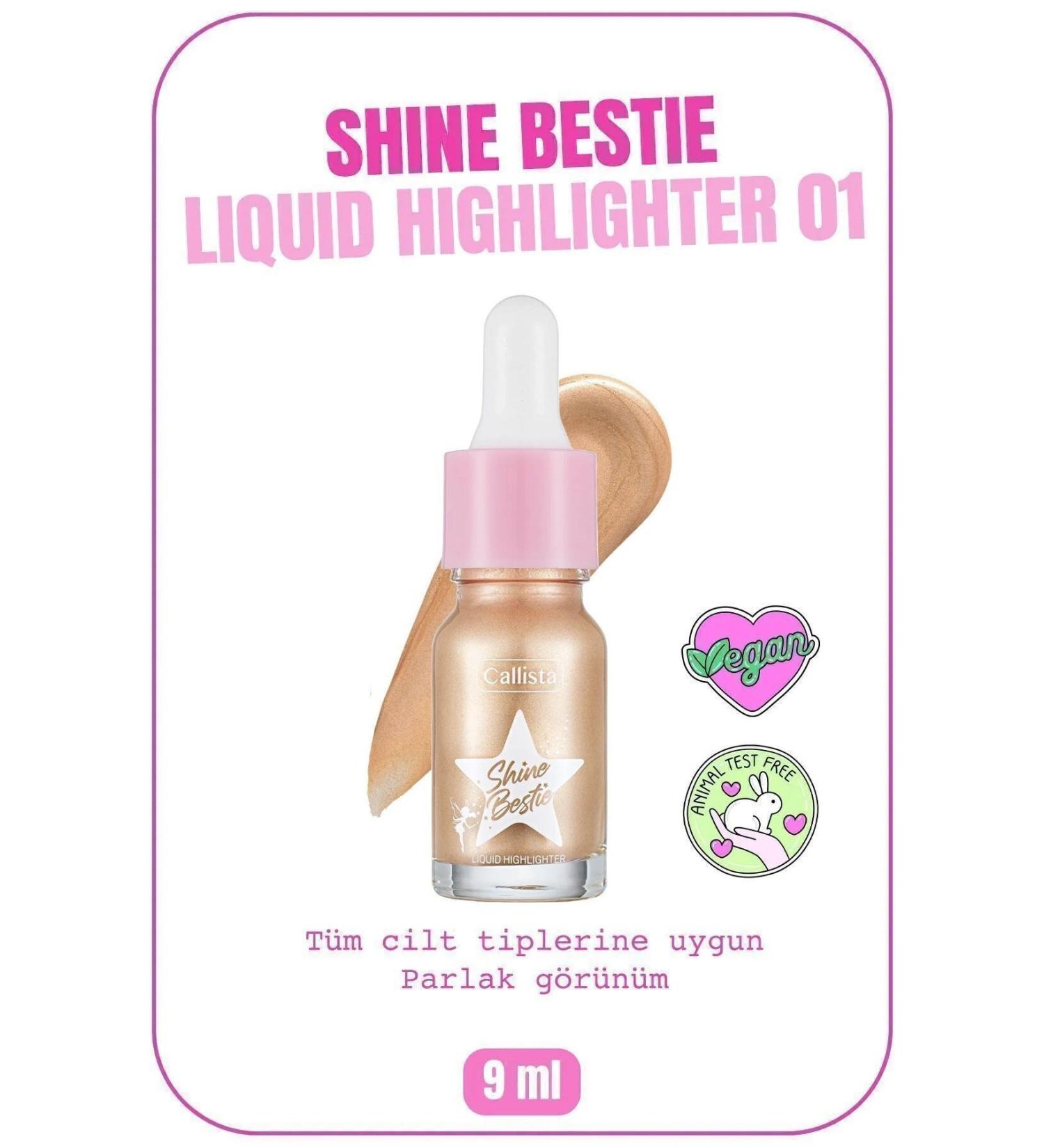 Callista Shine Bestie Highlighter Luminous Liquid Highlighter - 01 Glam Pixie - Buy Online on GoSupps.com