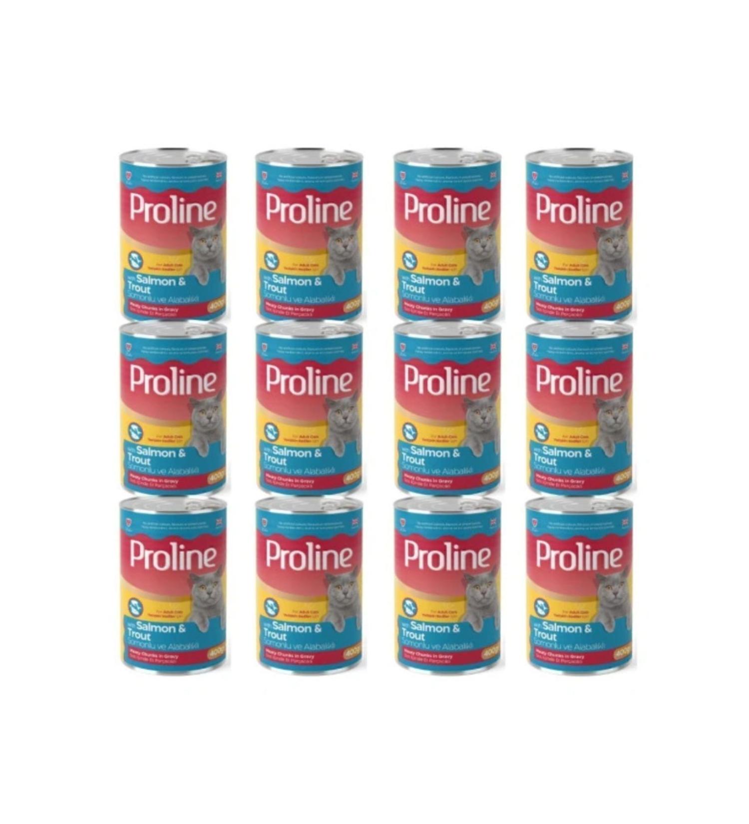 Proline (Shadow Hunting) Adult Cat Canned Food with Salmon and Trout 400 Gr*12 Pieces