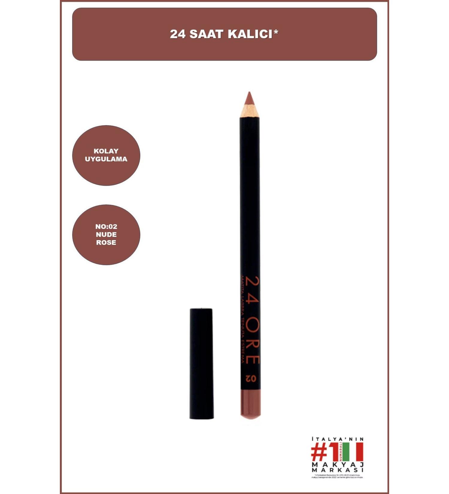 Deborah 24ore Lip Pencil No: 2 Nude Rose - Buy Online on GoSupps.com