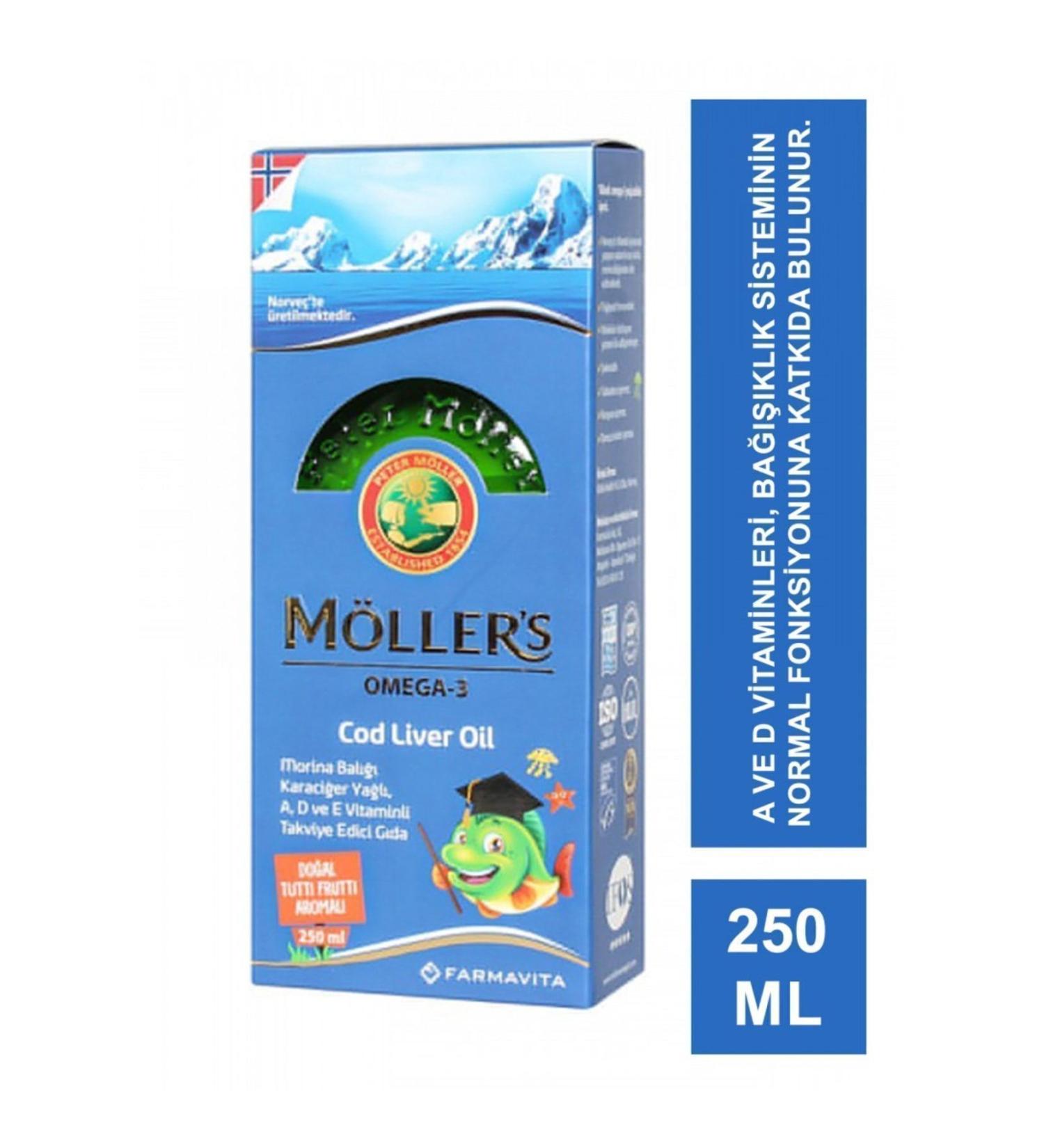 Mollers Omega-3 Cod Liver Oil Tutti Frutti Fish Oil 250 Ml