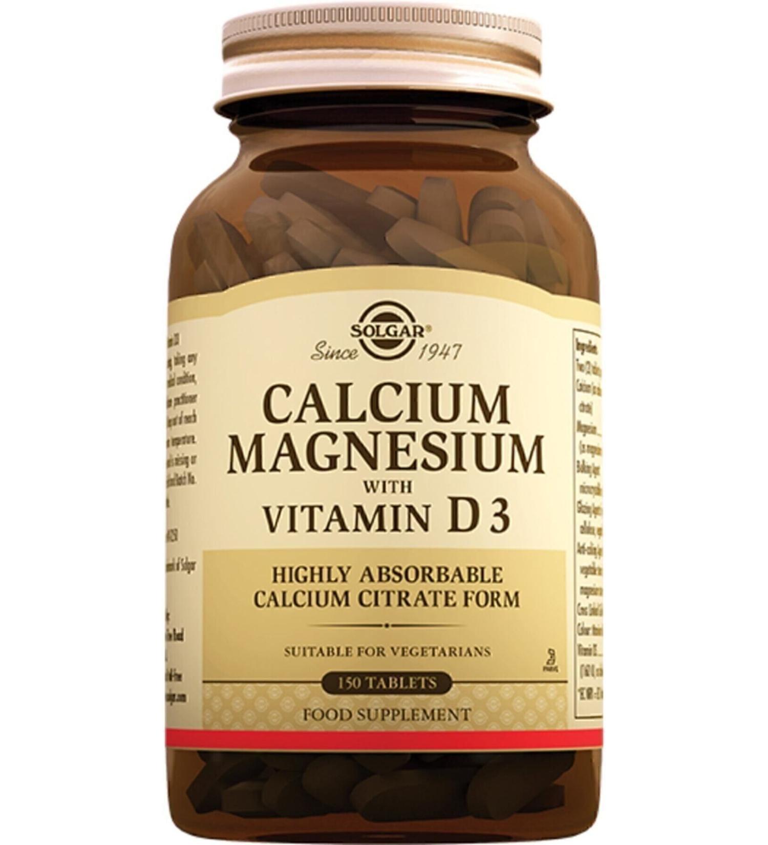 Solgar Calcium Magnesium Vitamin D3 150 Tablets - Buy Online on GoSupps.com