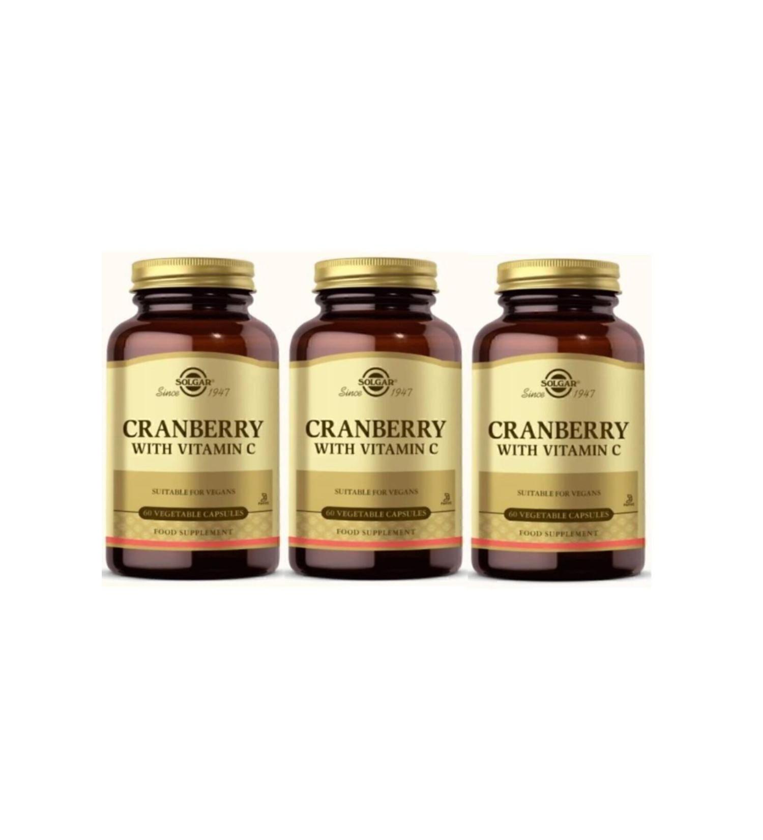 Solgar Cranberry Extract With Vitamin C 60 Capsules 3 Pieces - Buy Online on GoSupps.com