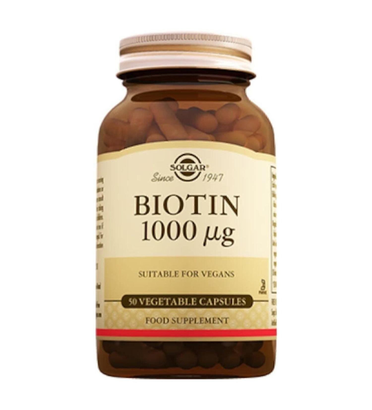 Solgar Biotin 1000 Mcg 50 Herbal Capsules - Buy Online on GoSupps.com
