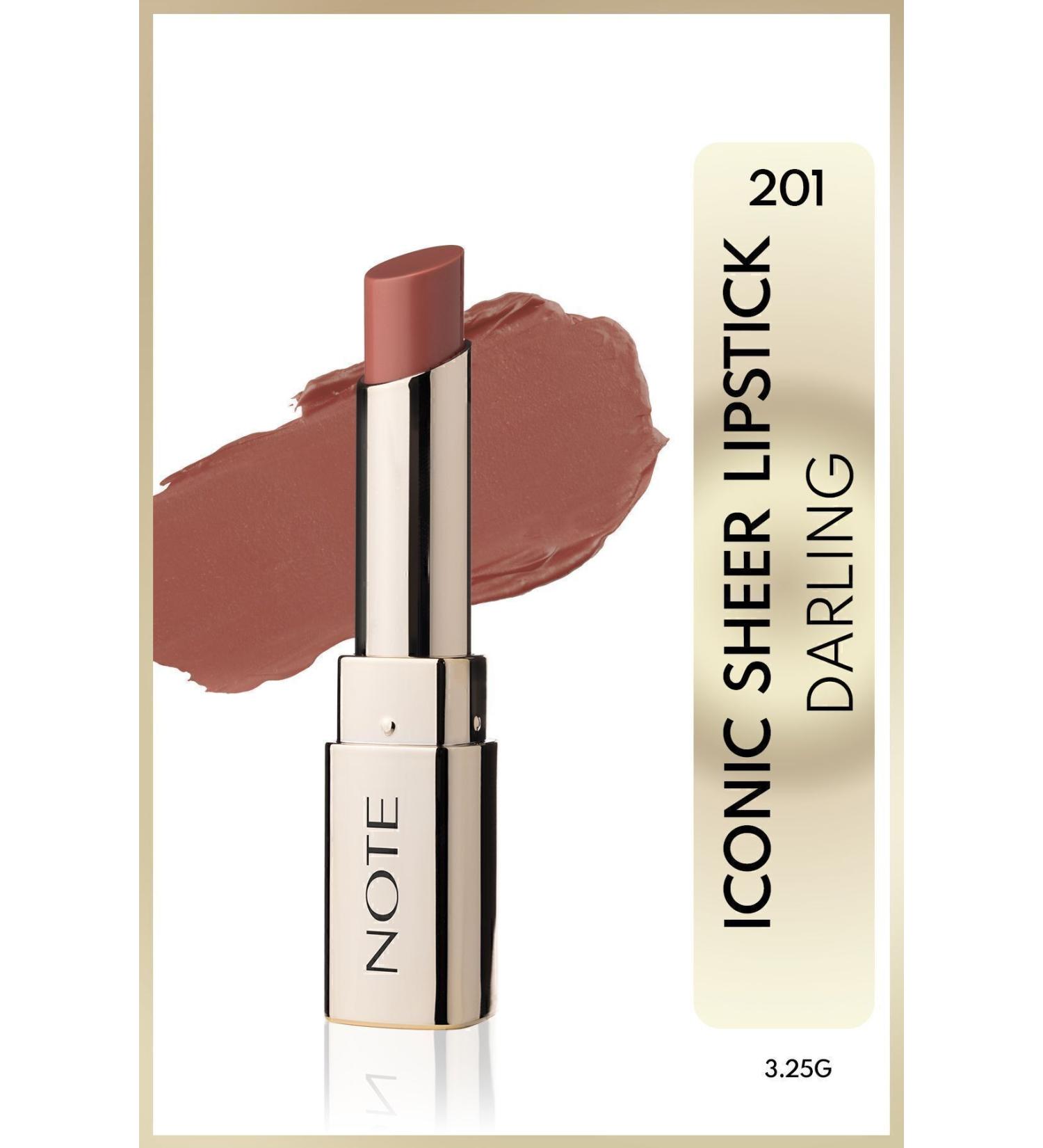 Note Cosmetics Iconic Sheer Lipstick Moisturizing Shiny Lipstick 201 Darling - Nude - Buy Online on GoSupps.com