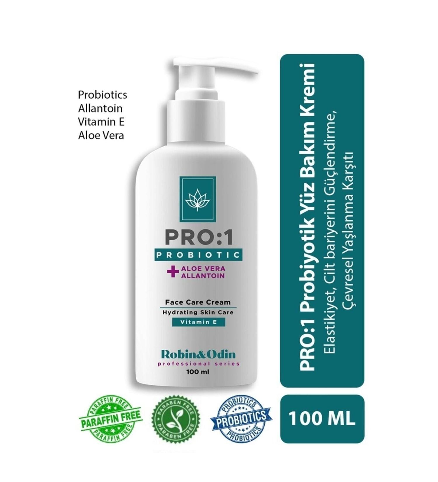 Robin Odin Probiotic Face Care Cream/aloe Vera Vitamin E Allantoin Anti-Aging Ph Balance 100 Ml