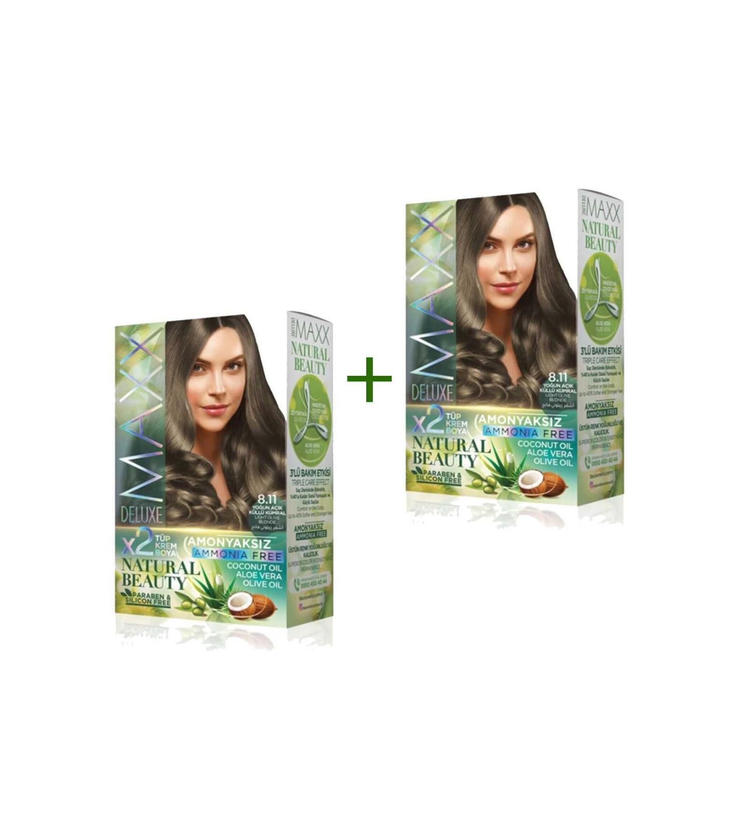 sahb lstore 2 Pack Natural Beauty Ammonia Free Hair Dye 8.11 Intense Light Ash Blonde - SBS6808-1335
