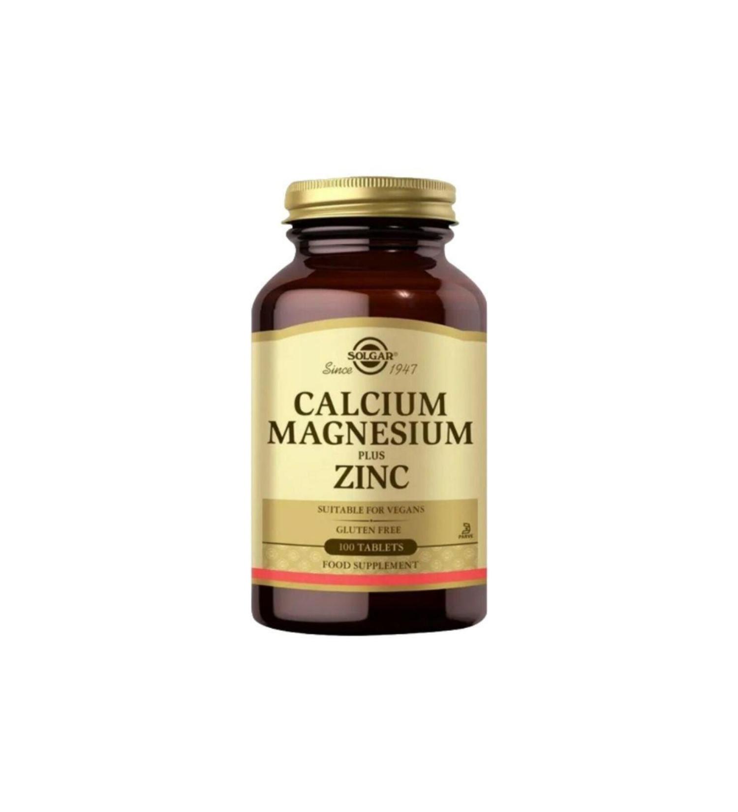 Solgar Calcium Magnesium Plus Zinc 100 Tablets - Buy Online on GoSupps.com