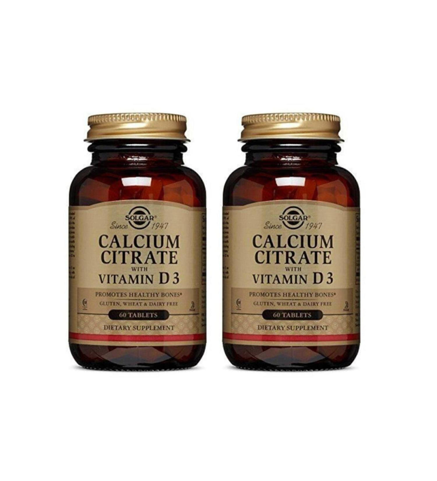 Solgar Calcium Citrate With Vitamin D 3 60 Tablets 2 Pieces