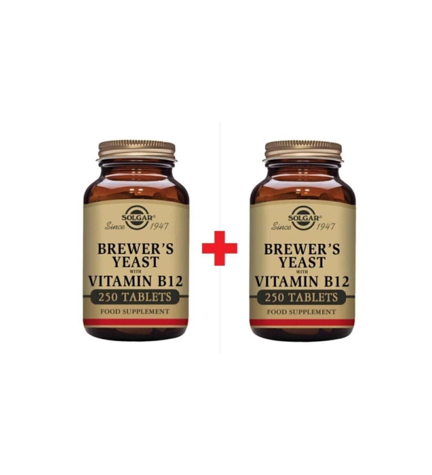 Solgar Brewer's Yeast With Vitamin B12 250 Tablets 2-Piece Advantage Pack