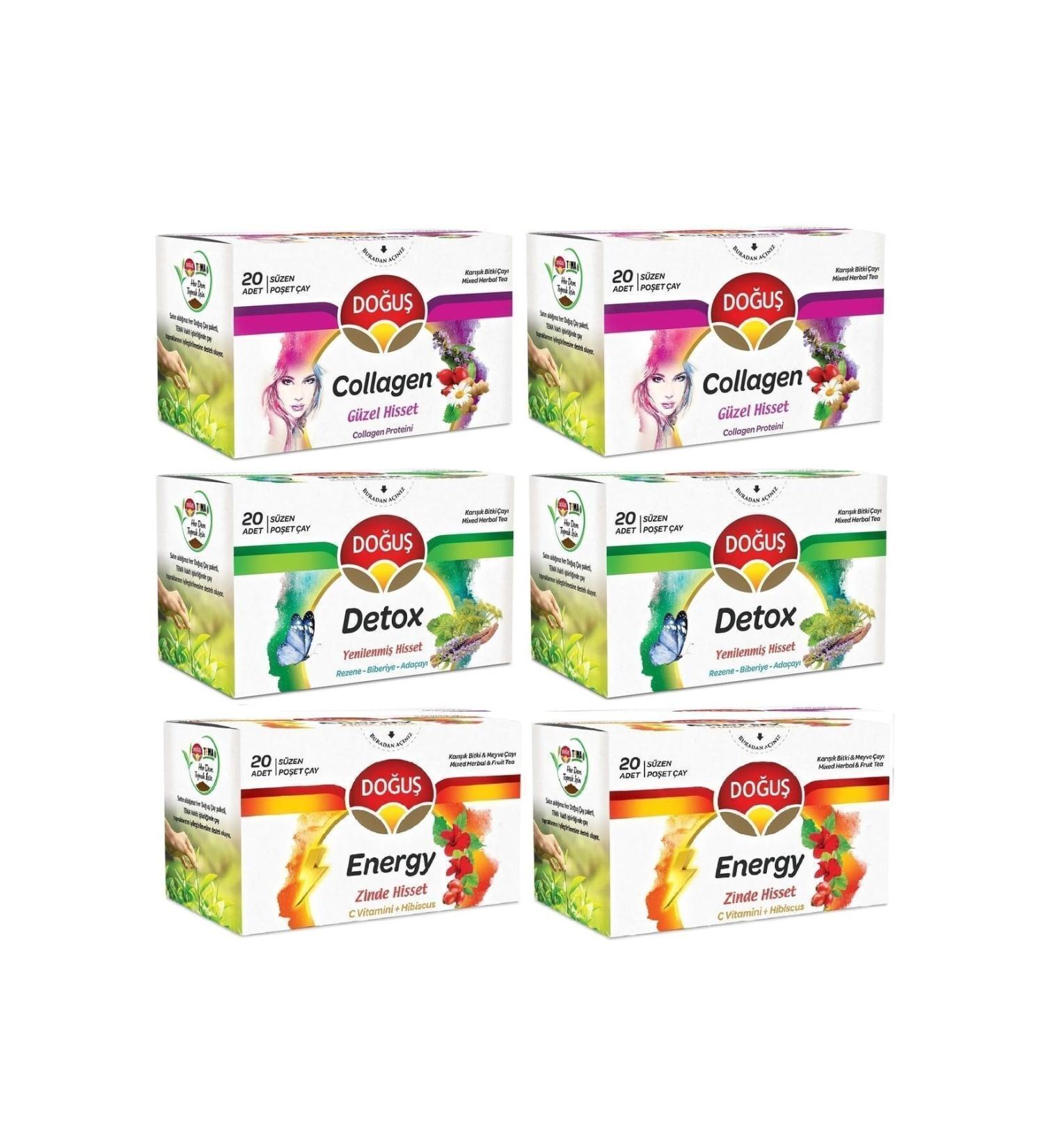 Dogus 6 Pack Opportunity Collagen - Detox - Energy Filtering Tea Bags 6x20 - Buy Online on GoSupps.com