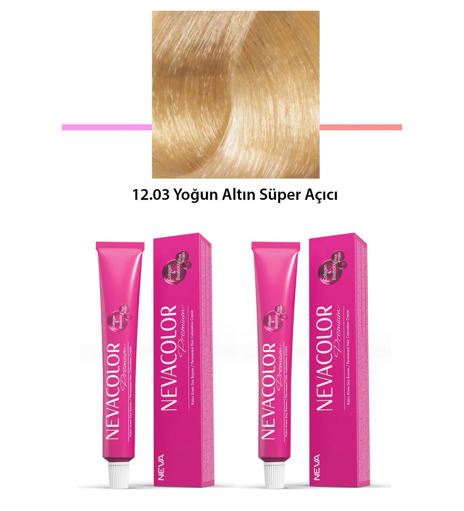 sahbulstore 2 Set Premium 12.03 Intense Gold Super Lightener - Permanent Cream Hair Dye 2 - SBS4627-1294