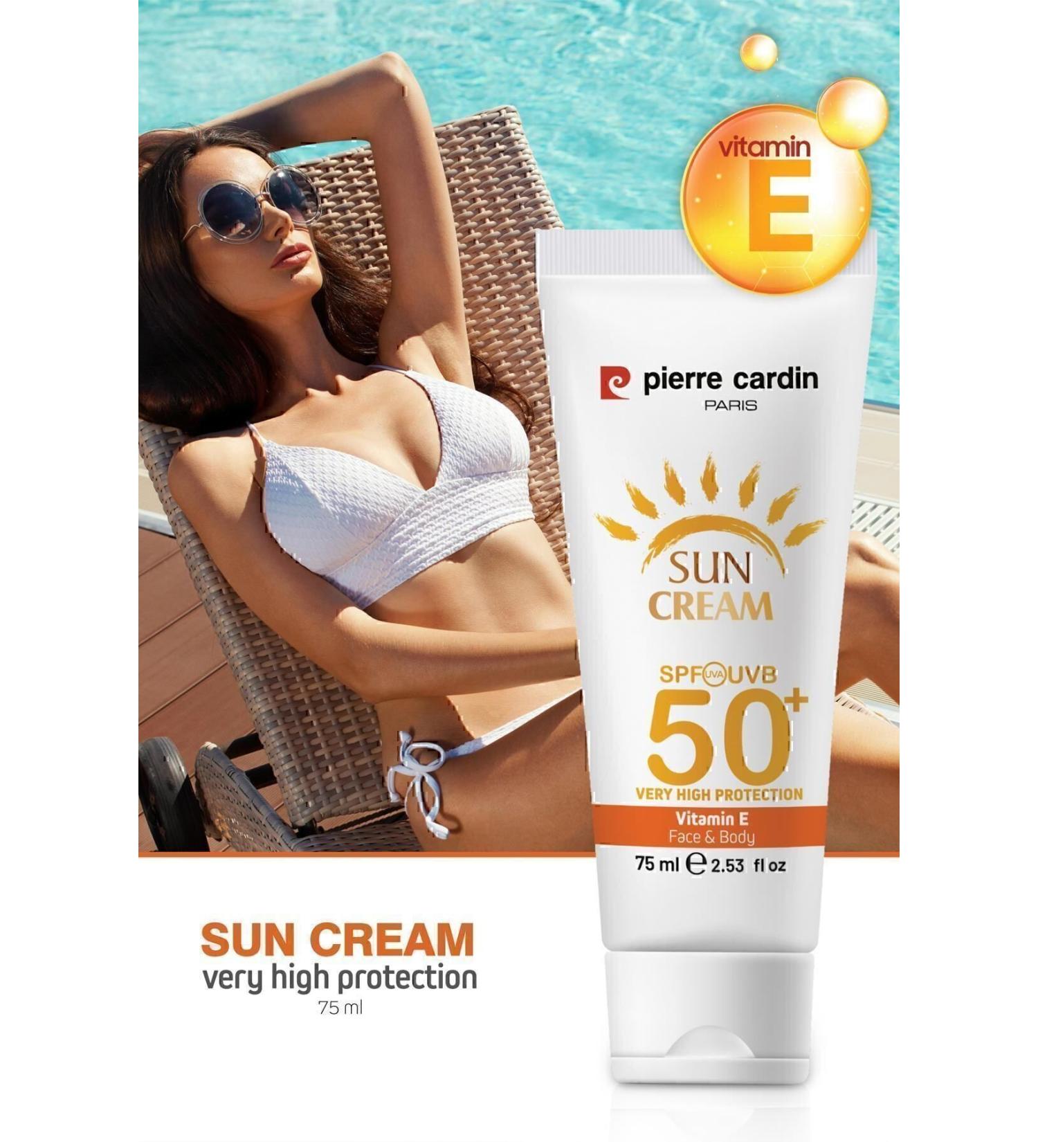 Pierre Cardin Spf 50 Face and Body Sun Cream 75 ml Very High Protection for Normal and Dry Skin - Buy Online on GoSupps.com