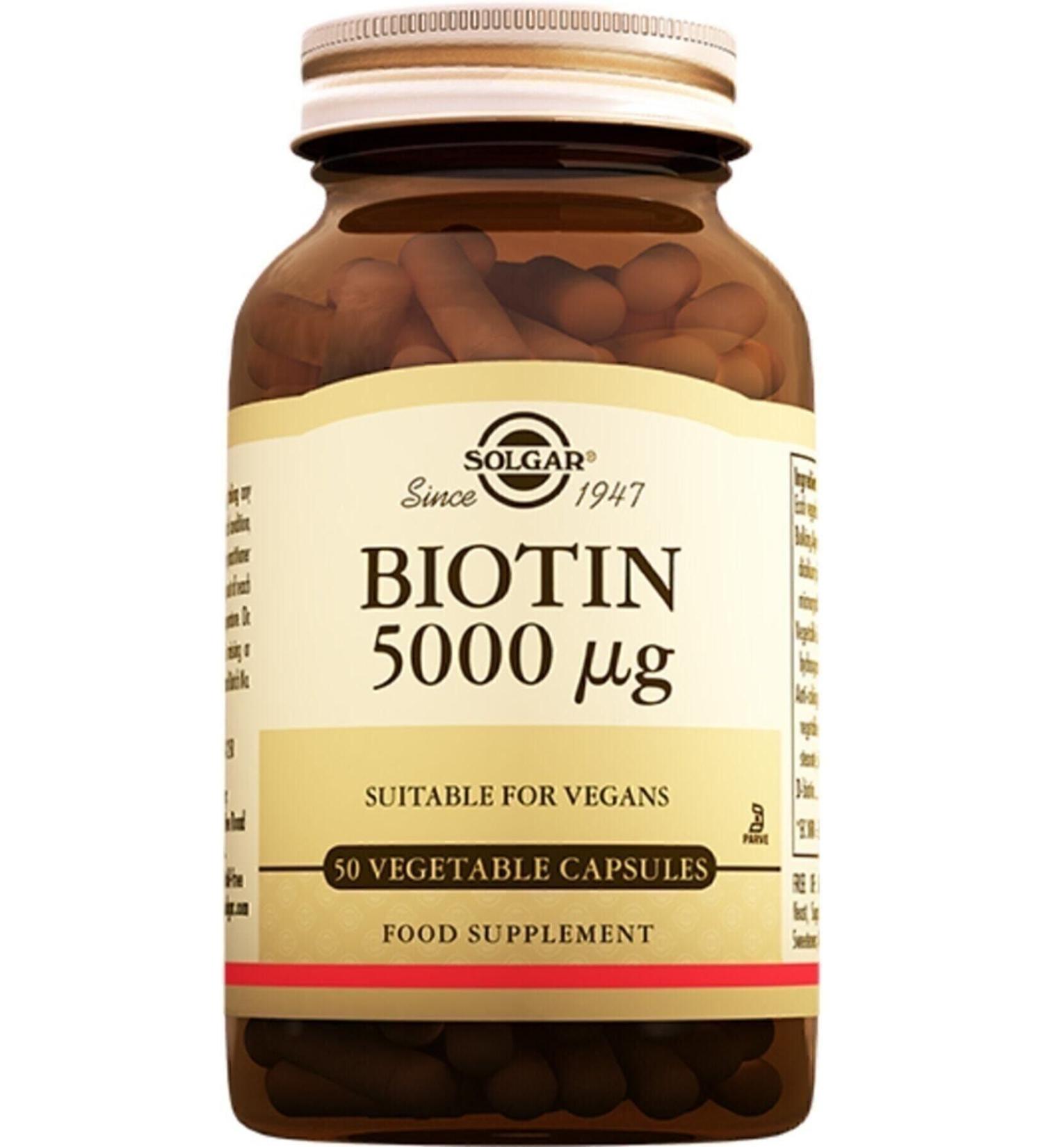 Solgar Biotin 5000 Mcg 50 Capsules