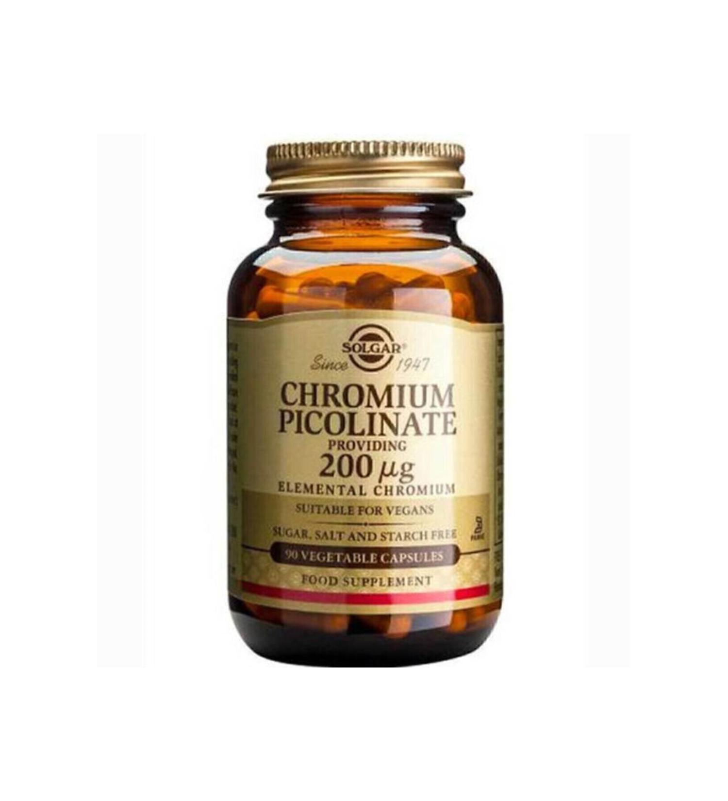 Solgar Chromium Picolinate 200 mcg 90 Capsules - Buy Online on GoSupps.com