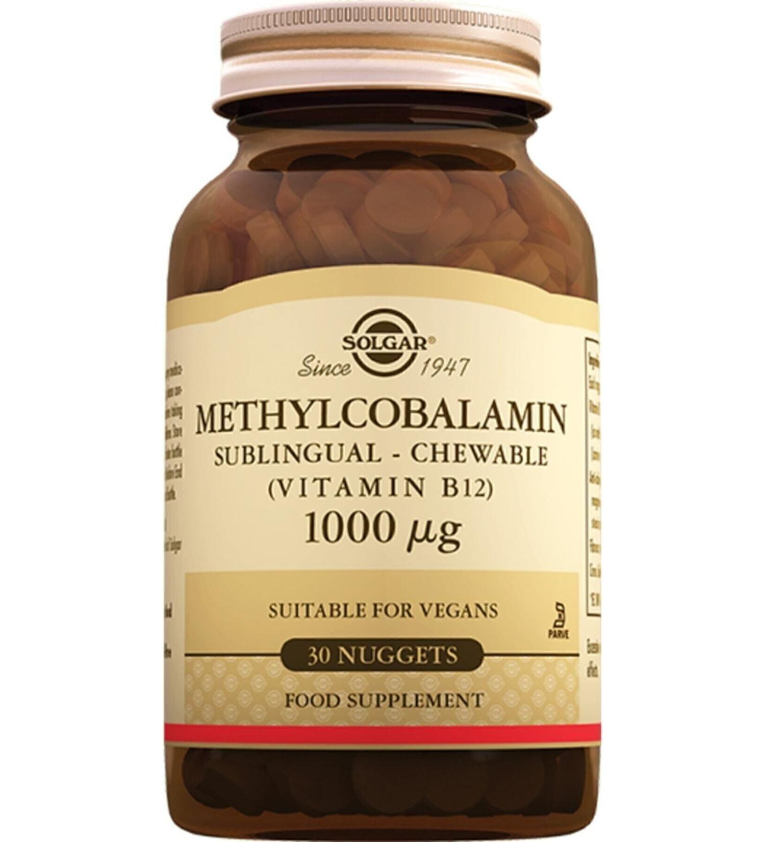 Solgar Methylcobalamin (B12) 1000 Mcg 30 Sublingual Tablets (METHYLCOBALAMINE) Skt:08-2024 - Buy Online on GoSupps.com