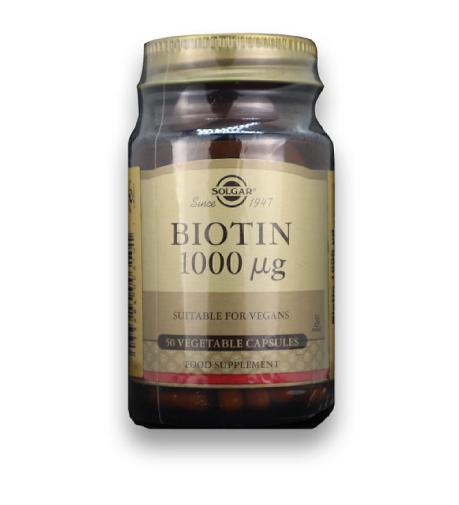 Solgar Biotin 1000 Mcg 50 Herbal Capsules