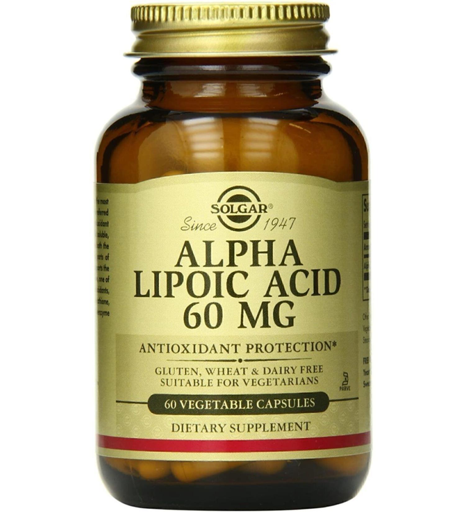 Solgar Alpha Lipo Acid 60 Mg 60 Capsules