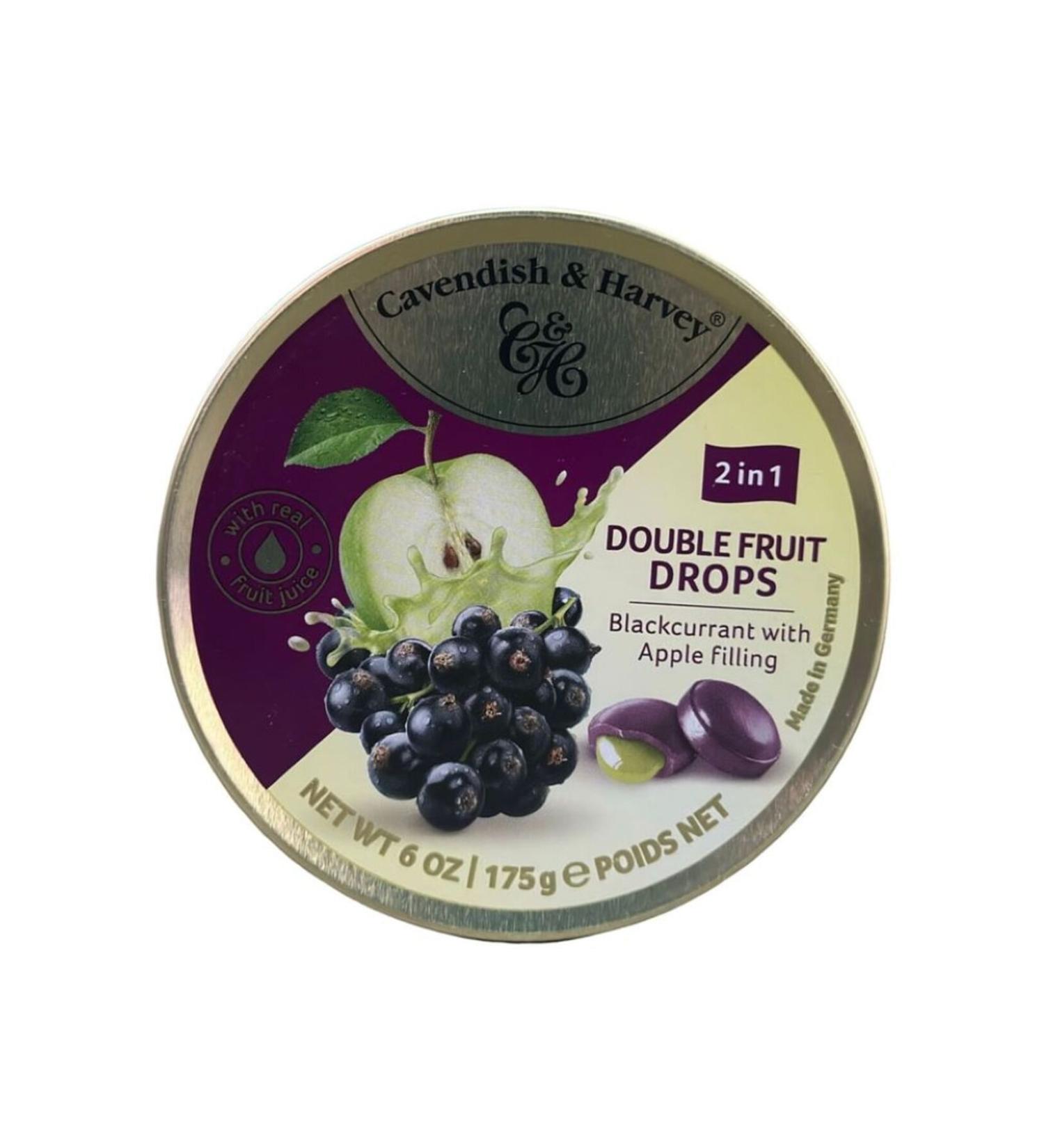 Cavendish & Harvey CAVENDISH & HARVEY DOUBLE FRUIT DROPS (WITH CURRANT & APPLE FILLING) 175 GR *3 PIECES