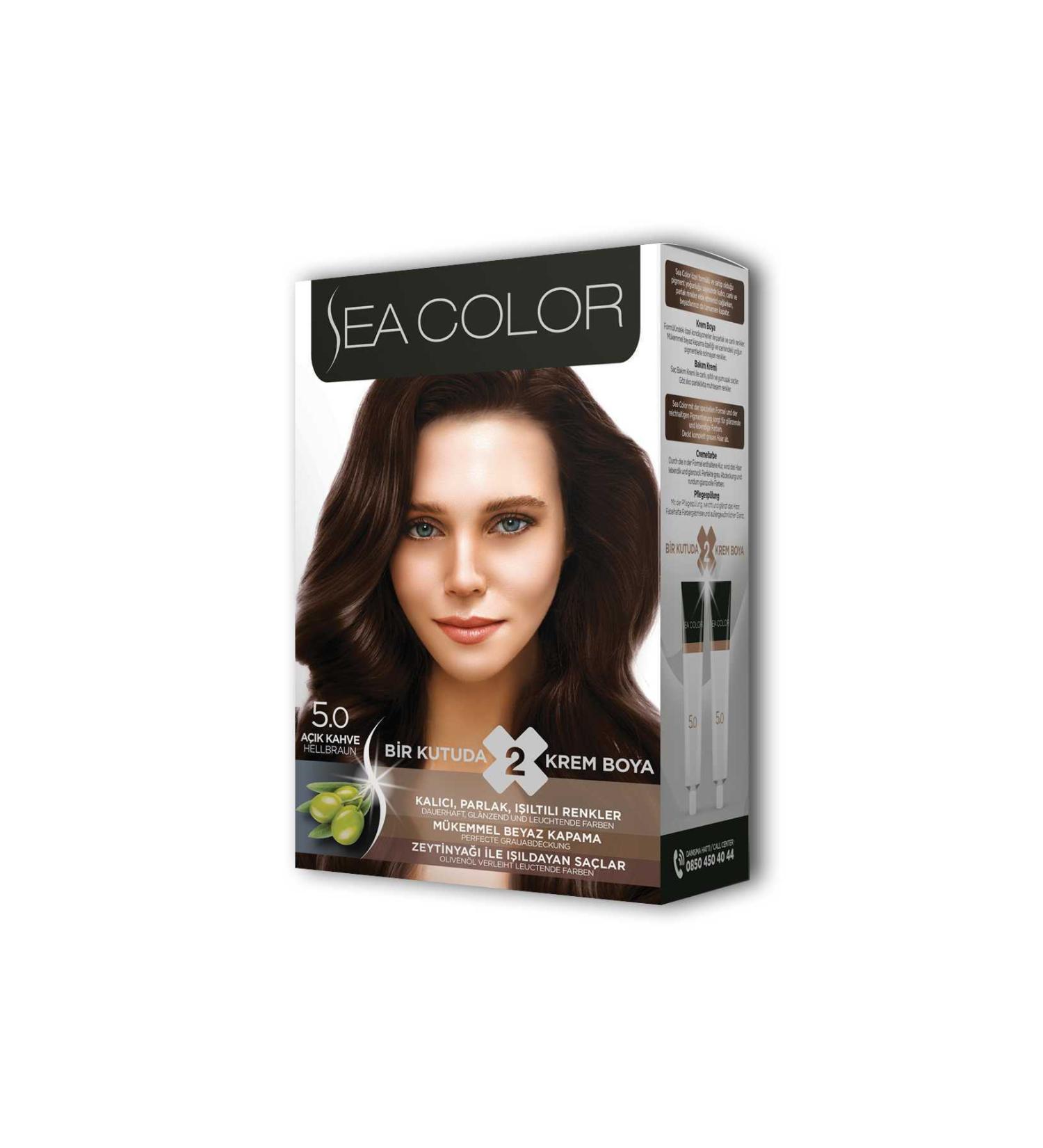 Buy With Name 2 Tube Cream Hair Dye Set Light Brown No: 5.0 - ISL7950-8016