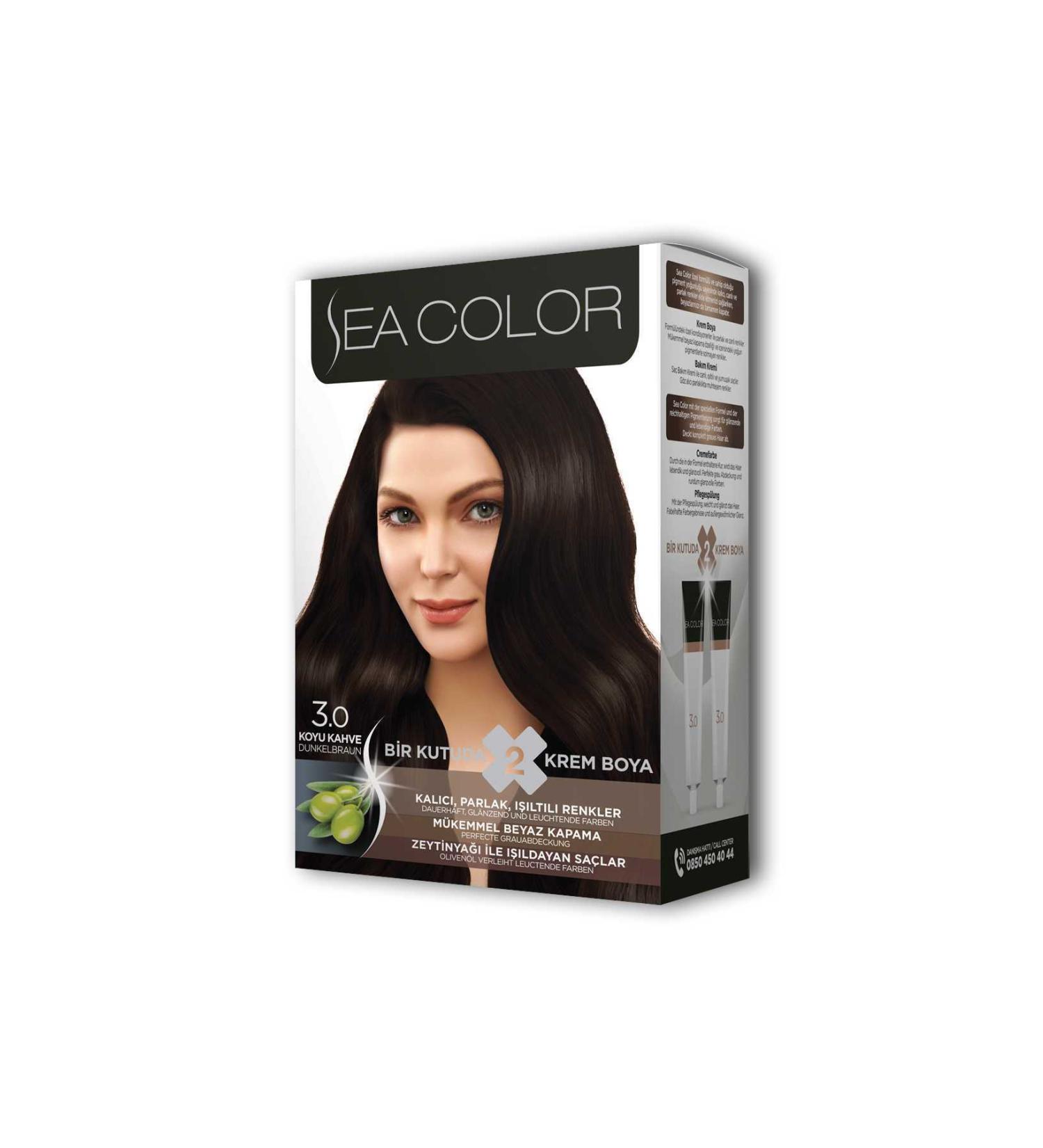 Narnuga 2 Tube Cream Hair Dye Set Dark Brown No:3.0 - MTC4082-9698