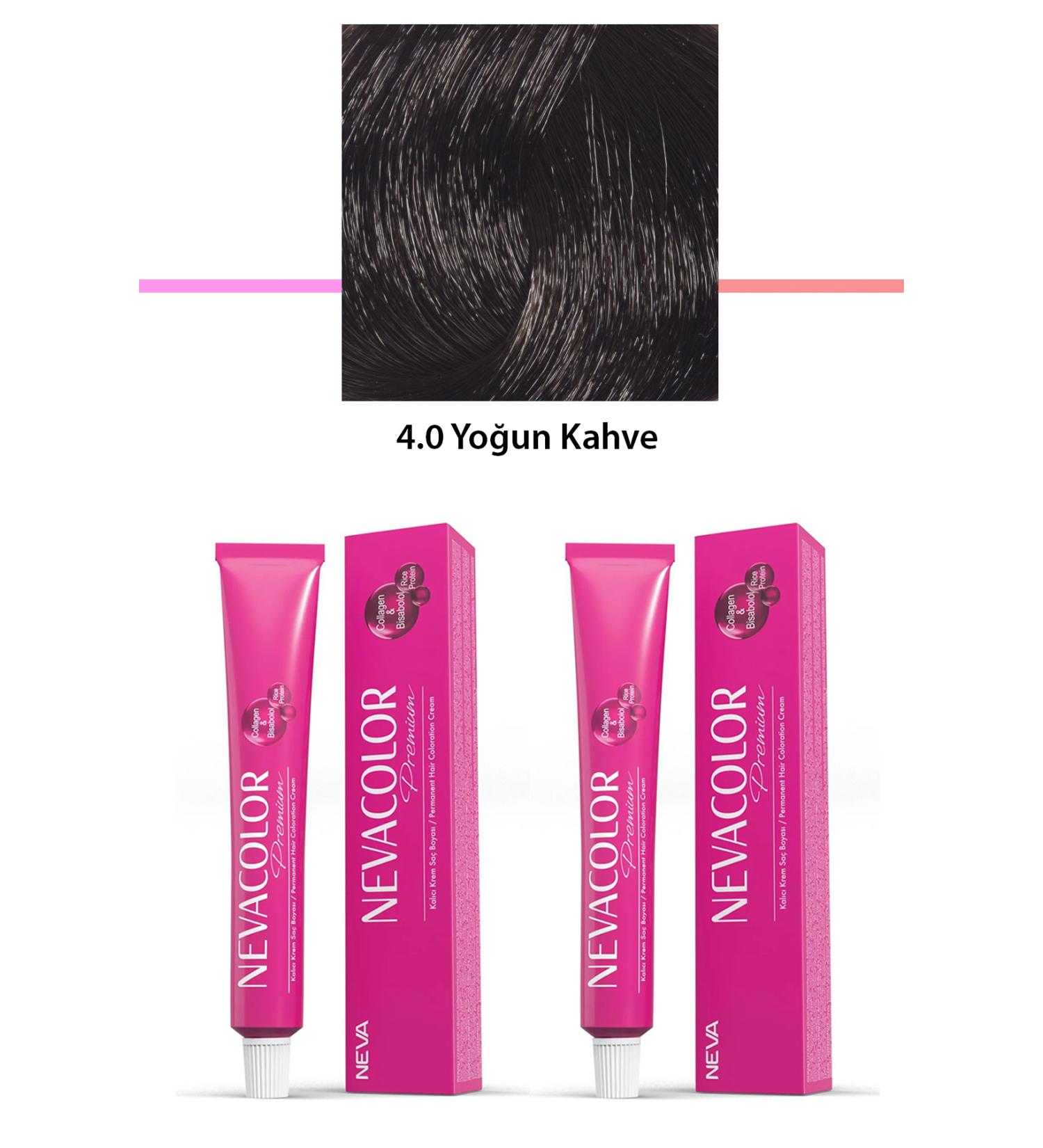 BORES 2 Set Premium 4.0 Intense Brown - Permanent Cream Hair Dye 2 X 50 g Tube - BRS1301-4072