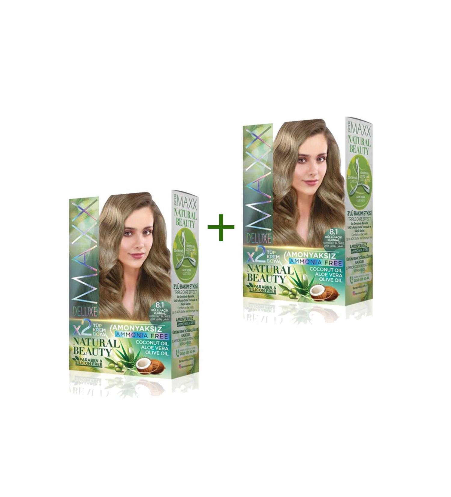feifei 2 Pack Natural Beauty Ammonia Free Hair Dye 8.1 Ash Light Blonde - FE 8613-6821