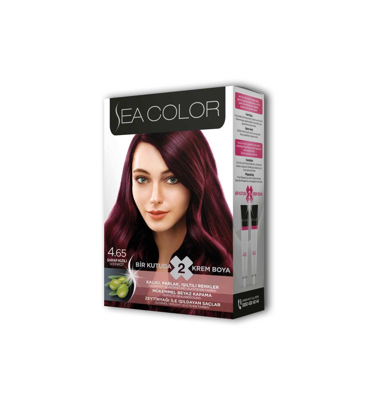 Local Marketing 2 Tube Cream Hair Dye Set Wine Red No: 4.65 - LKM1406-3412