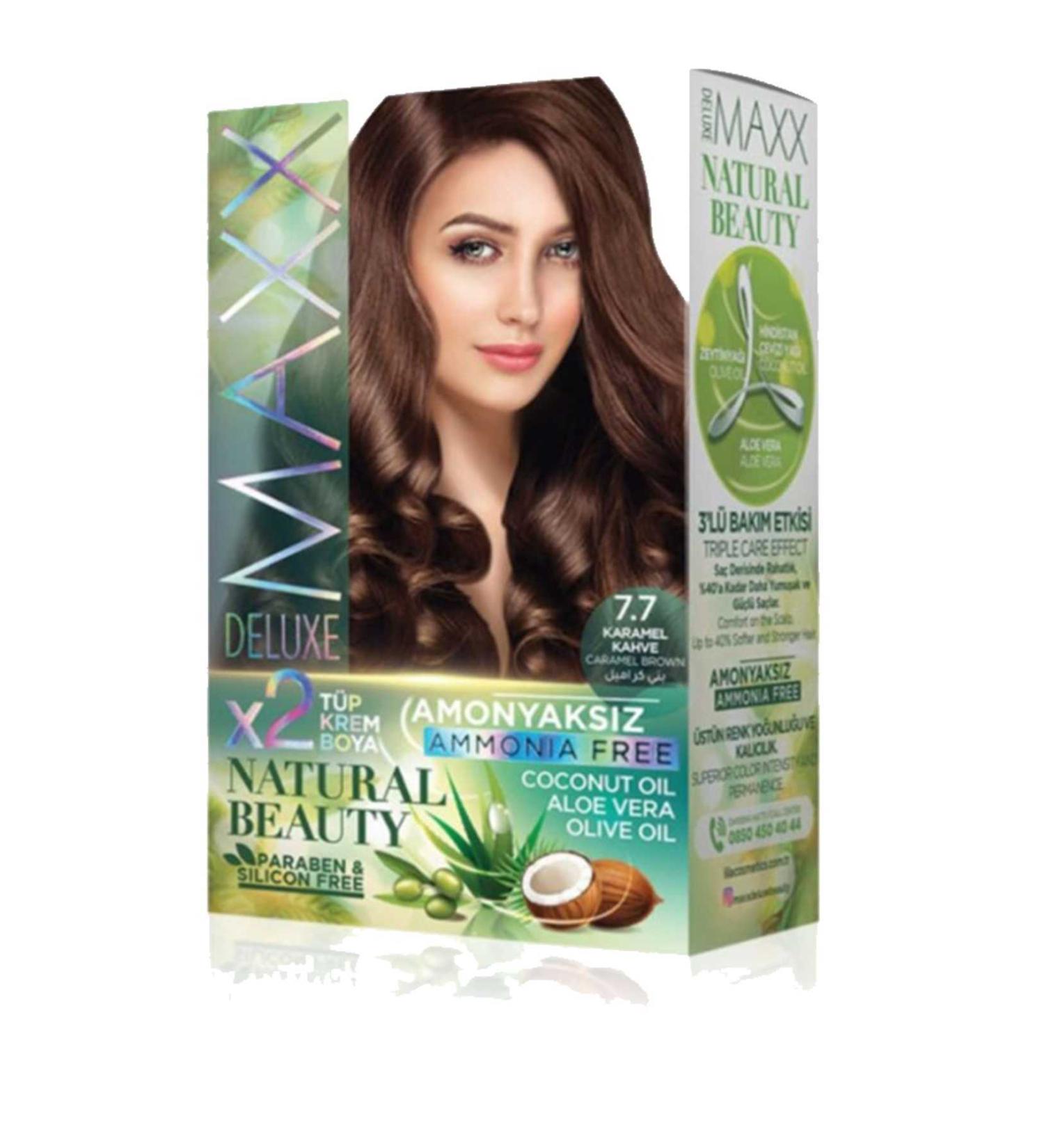 BORES Natural Beauty Ammonia-Free Hair Dye 7.7 Caramel Brown - BRS5667-4965