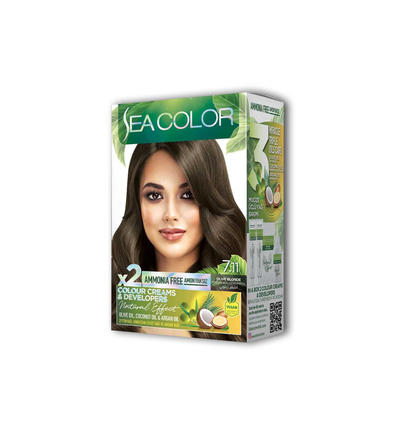 Narnuga 2 Tube Cream Hair Dye Set Intense Ash Blonde No: 7.11 - MTC6271-7158