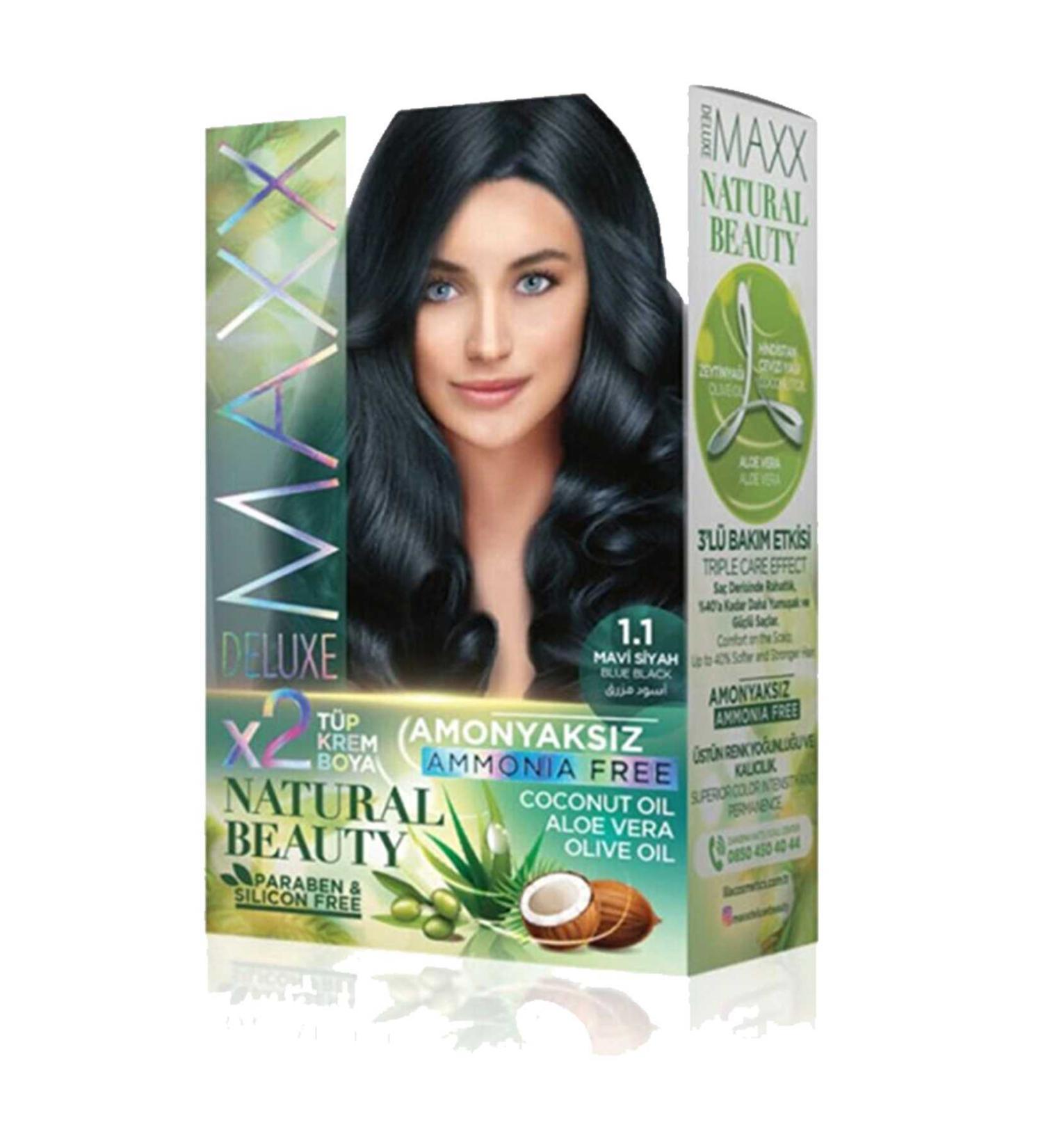 Lyrae Store Natural Beauty Ammonia Free Hair Dye 1.1 Blue Black - ALP6990-8756