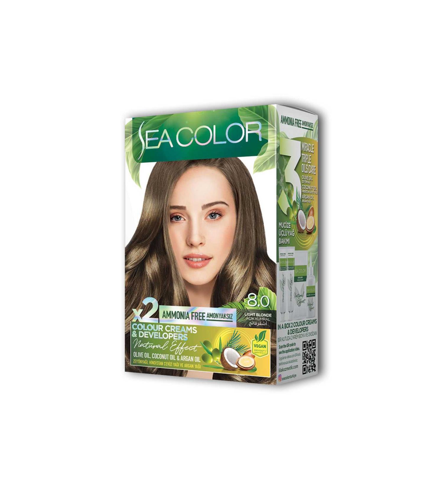 Erbar 2 Tube Cream Hair Dye Set Light Blonde No:8.0 - MRK4677-5425