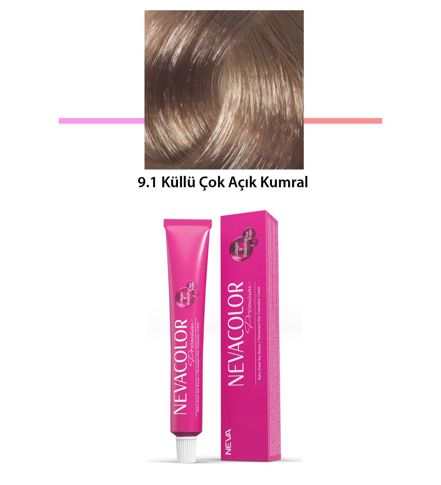 Lyrae Store Premium 9.1 Ashy Very Light Blonde - Permanent Cream Hair Dye 50 g Tube - ALP2993-4714