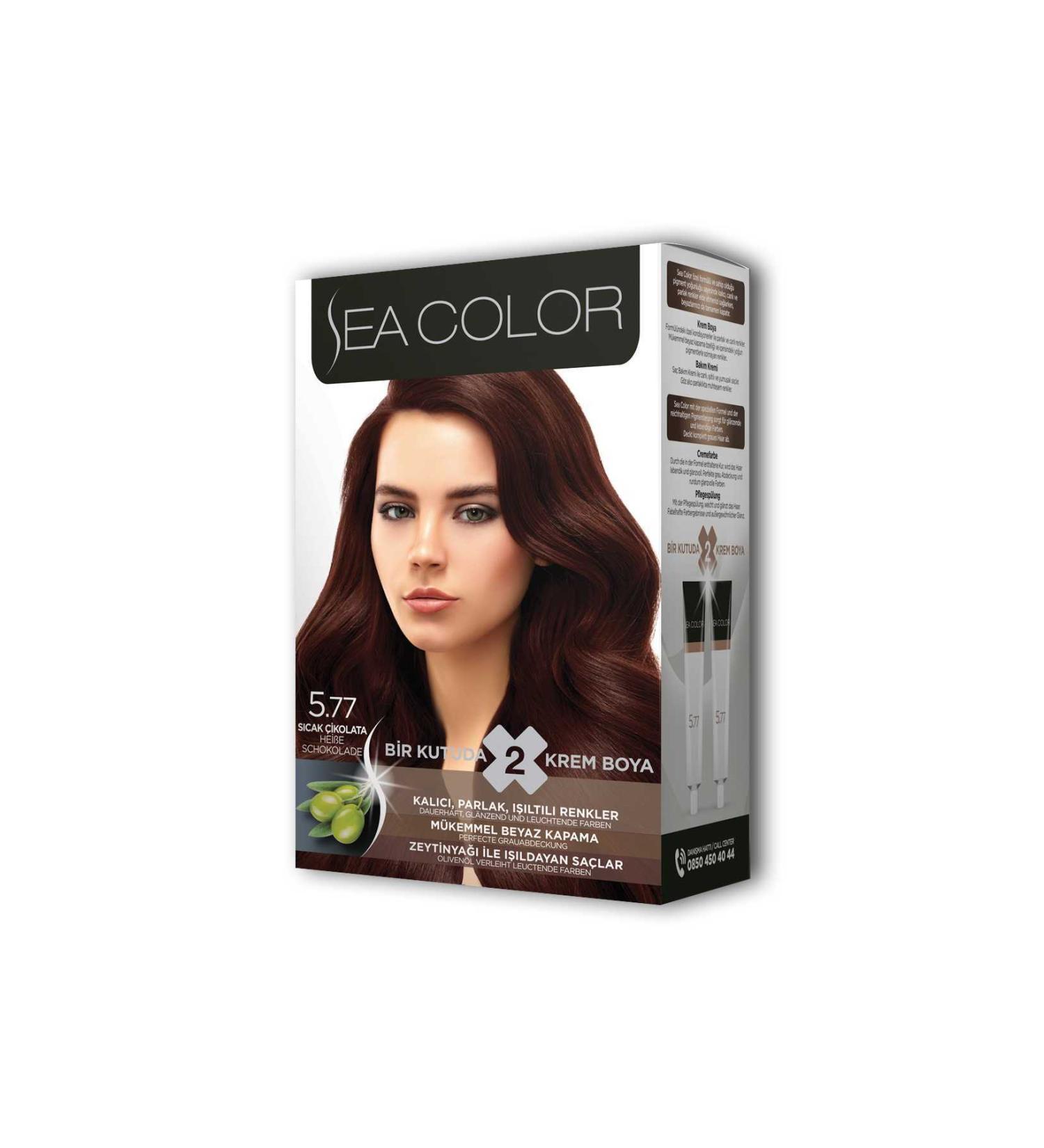 Erbar 2 Tube Cream Hair Dye Set Hot Chocolate No: 5.77 - MRK4244-2521