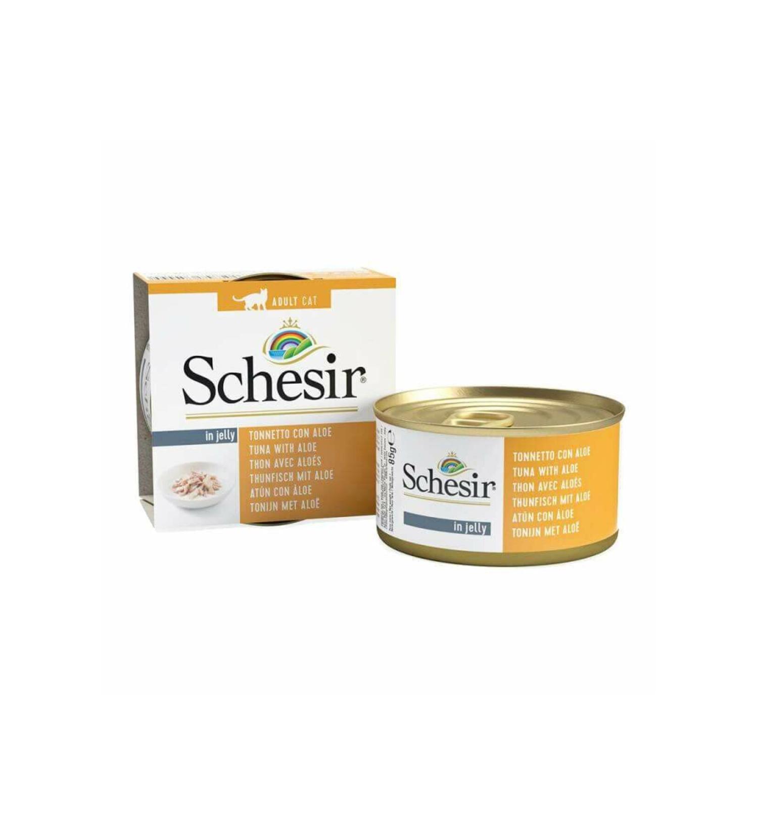Schesir Grain-free Cat Canned Food with Tuna and Aloe Vera in Jelly 85 gr (stt: 03/2027)