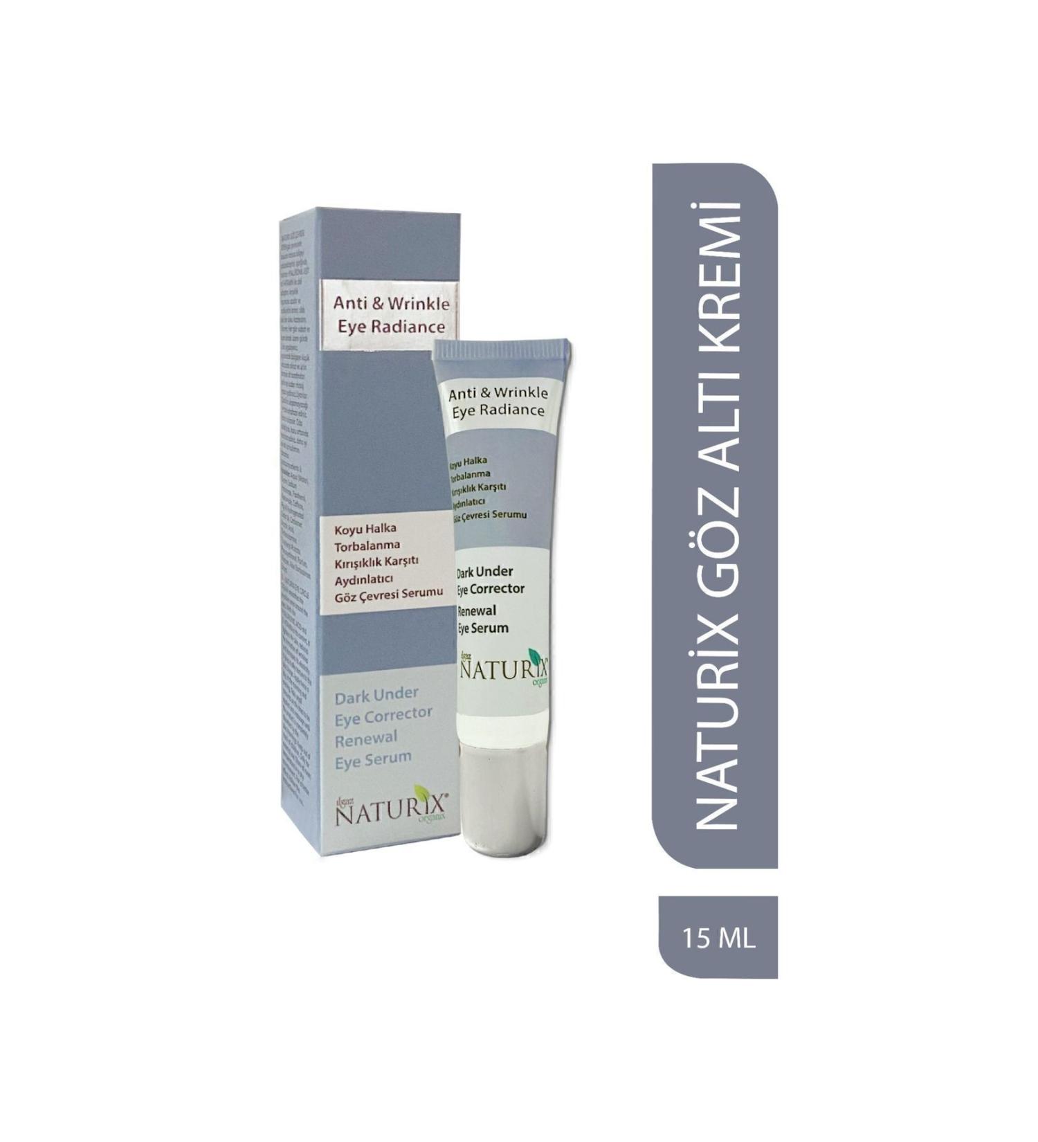 Naturix Anti-Wrinkle Eye Contour Serum Dark Circle Eliminator Hyoluronic Acid E-vitamin Eye Cream 15 ml - Buy Online on GoSupps.com