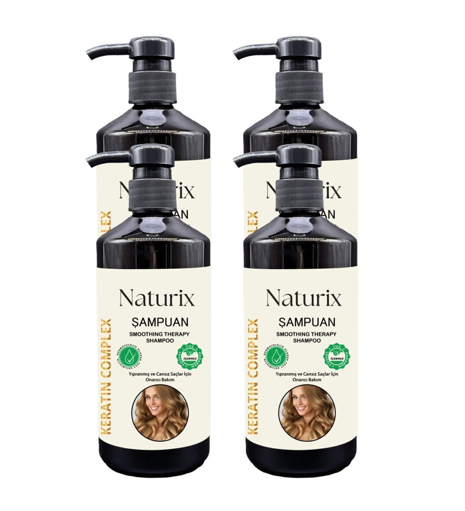 Naturix 4 Pieces Repair Care Salt-Free Shampoo Keratin Shampoo 600ml Keratin Shampoo