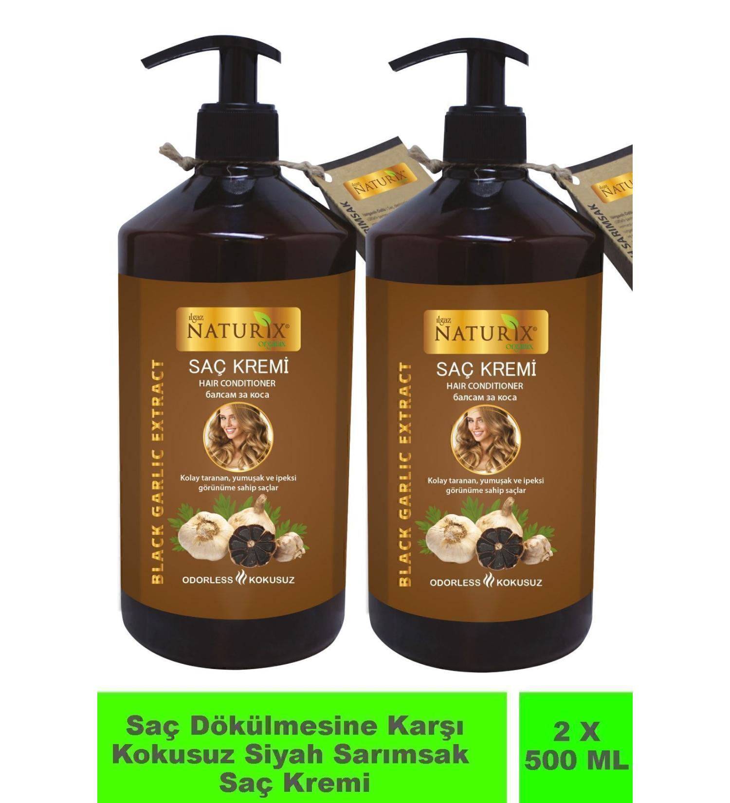 Naturix 2 Pack Anti Hair Loss Natural Black Garlic Extract 500 ml Hair Care Cream - Buy Online on GoSupps.com