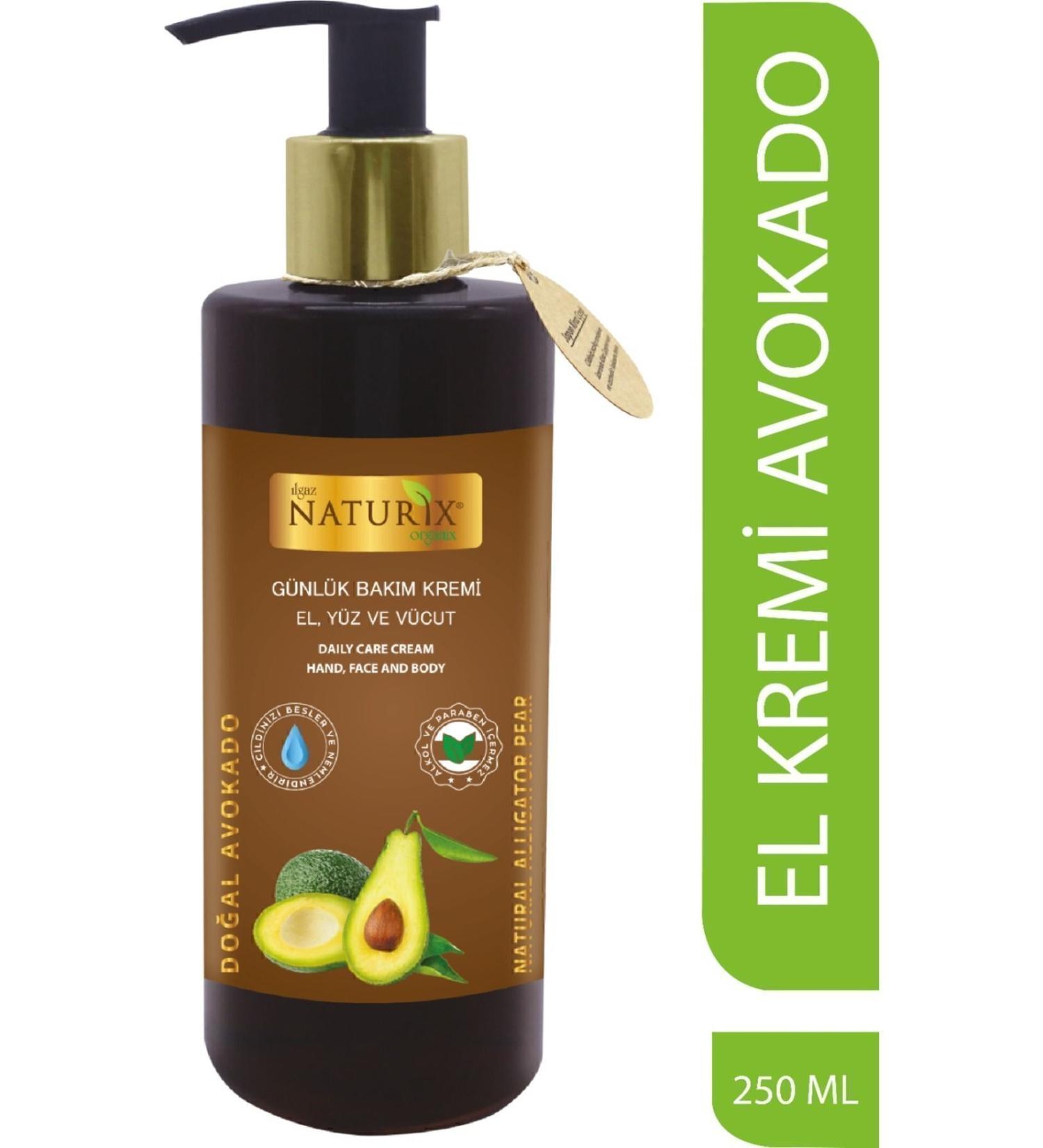 Naturix Avocado Oil Extract 250 ml Organic Daily Care Cream Moisturizing Hand - Face - Body Care Cream - Buy Online on GoSupps.com