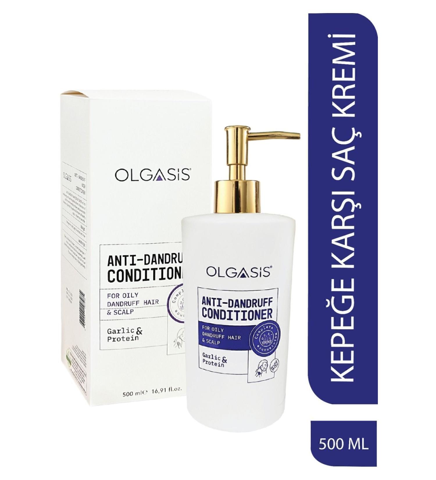 Olgasis Anti Dandruff Conditioner Oily and Dandruff Hair Scalp Conditioner Garlic & Protein Odorless 500ml