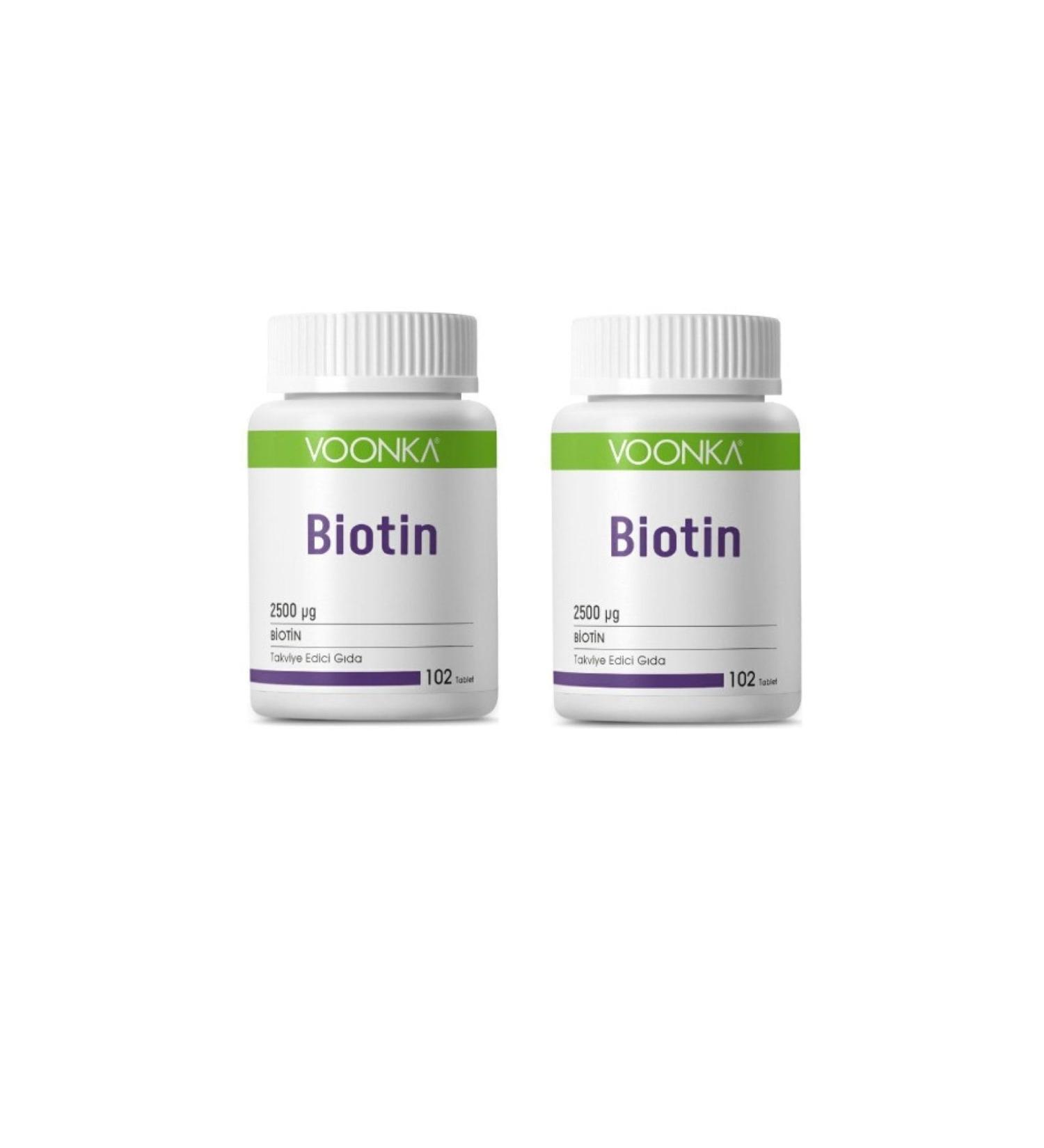 Voonka Biotin Containing Supplementary Food 102 Tablets x 2 Pieces